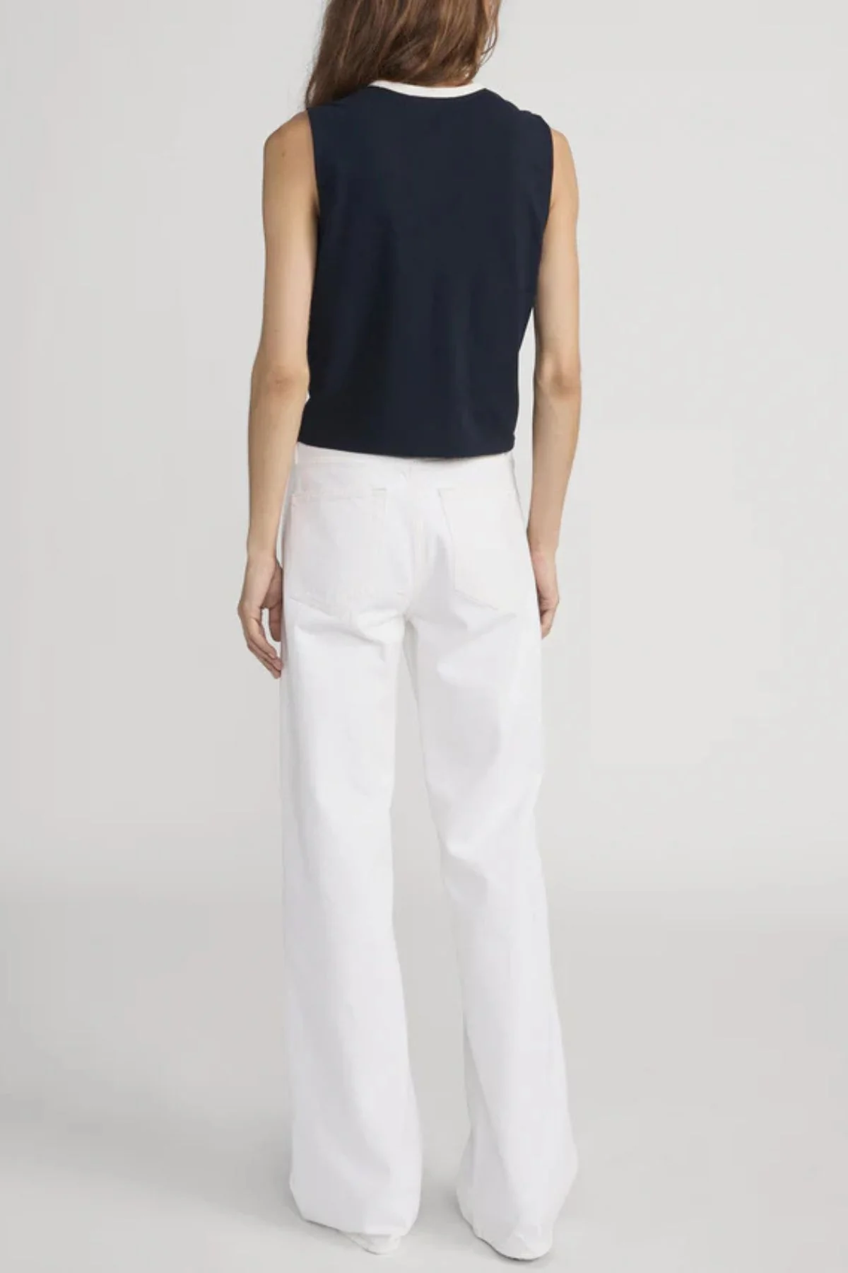 Frame Denim The Pique Pocket Tank - Navy Multi - Image 3