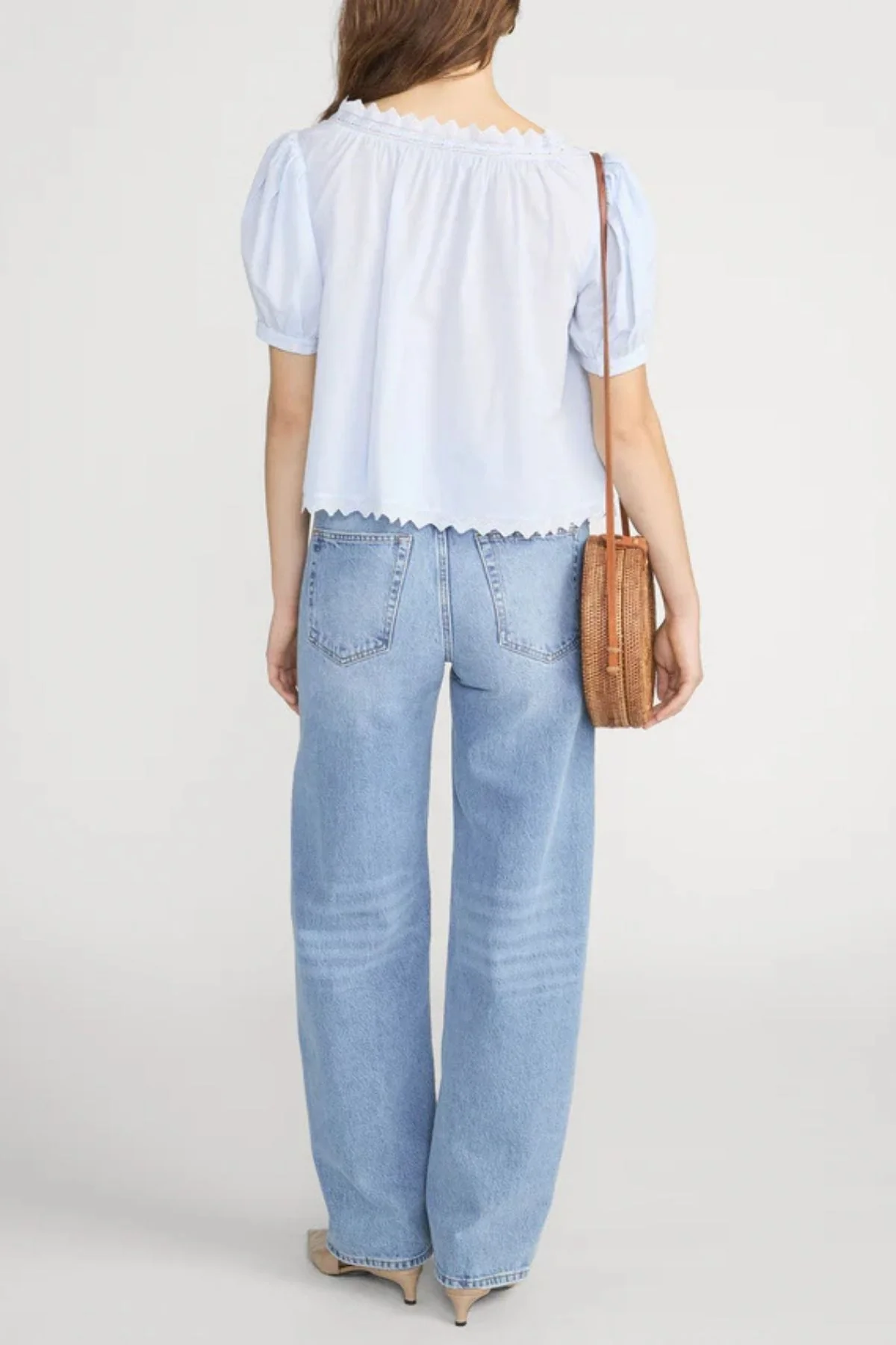 Frame Denim The Serene Top - Powder Blue Multi - Image 3
