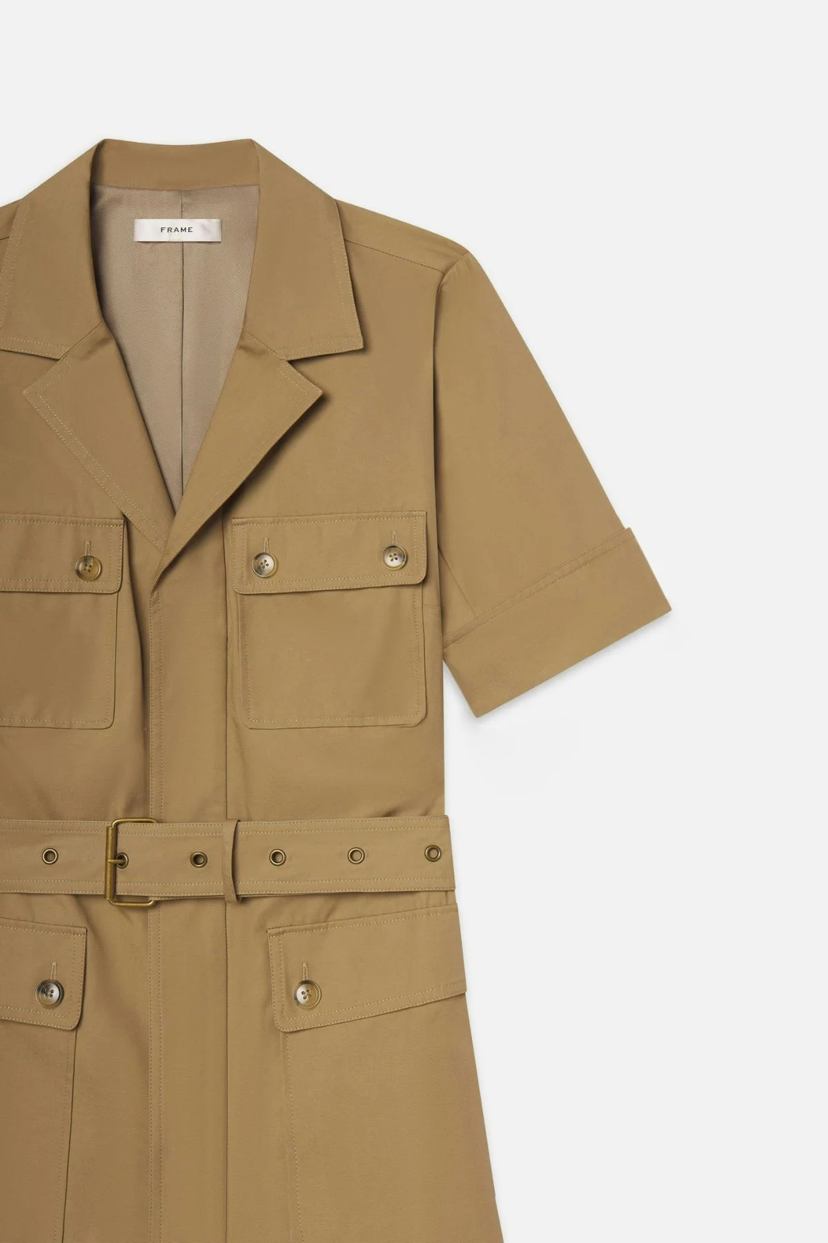 Frame Denim The Utility Dress - Khaki Tan - Image 4