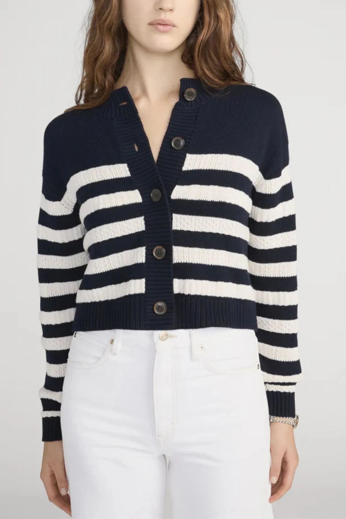 Frame Denim The Variation Cardi - Navy Multi - Image 5