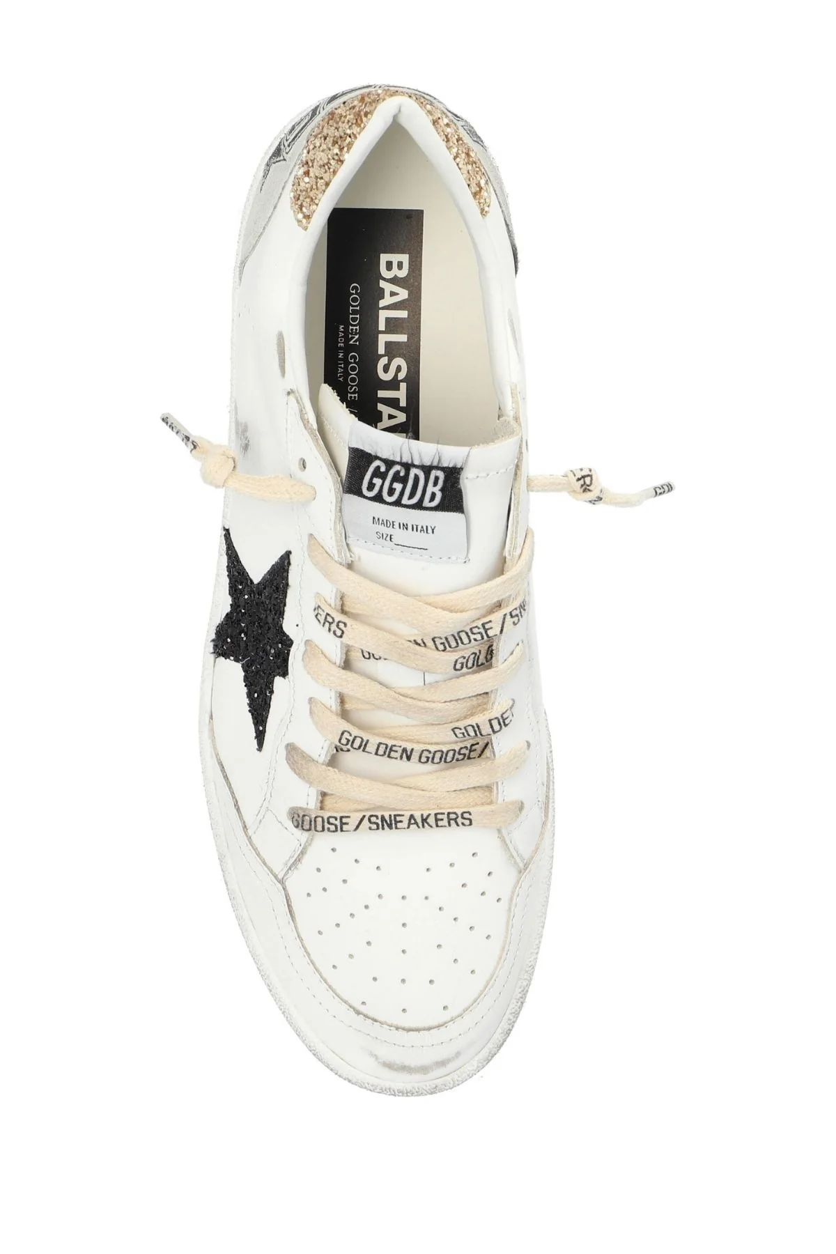 Golden Goose Ball Star Sneaker - White/ Black/ Gold - Image 4