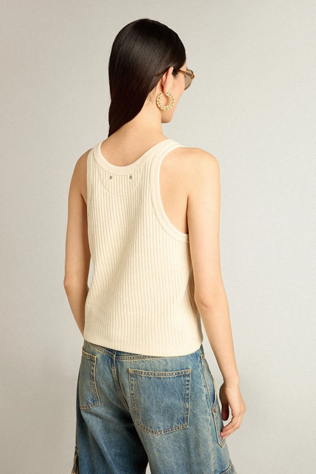 Golden Goose Ribbed Tank - Shortbread - Image 3
