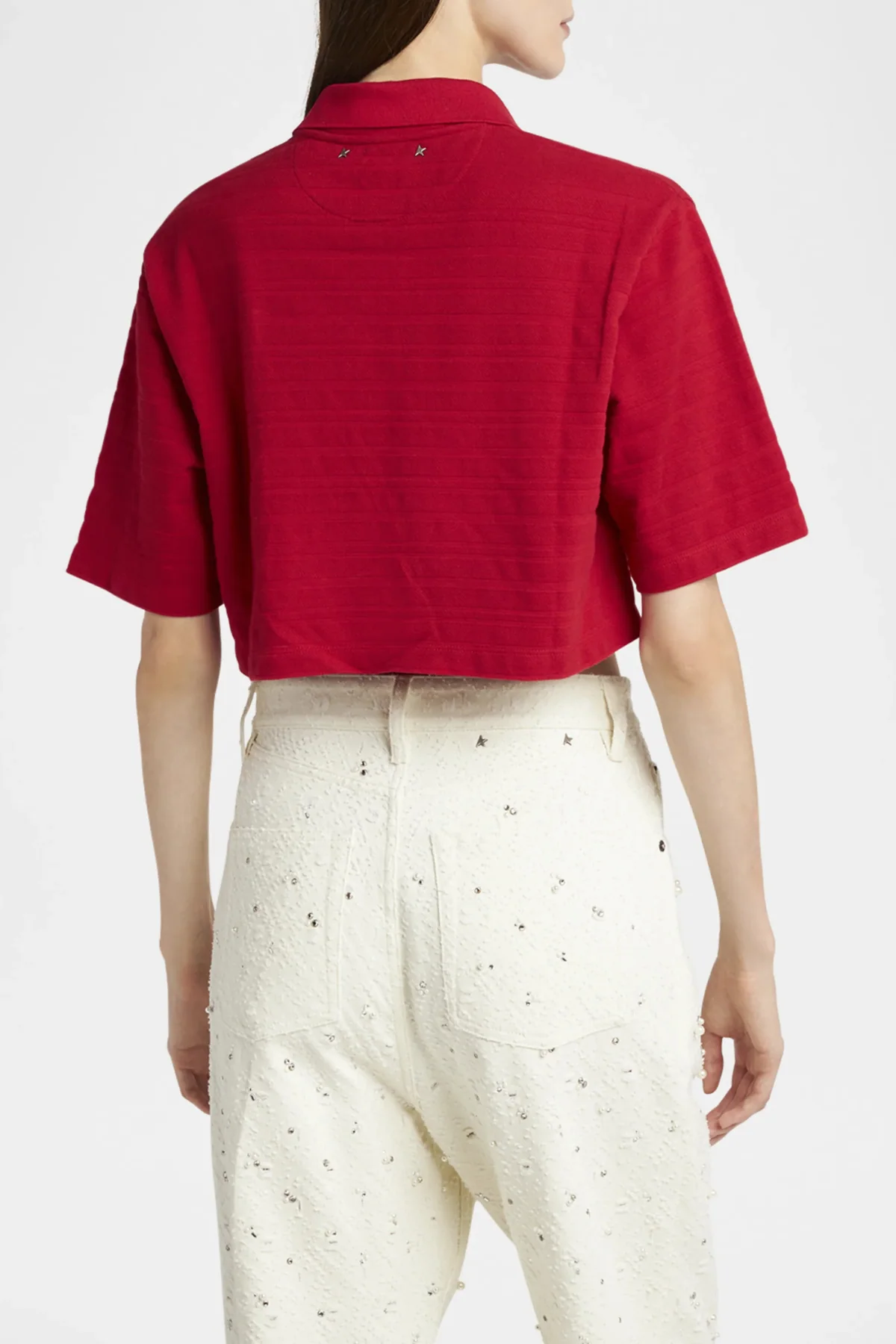 Golden Goose Medium Crop Polo - Haute Red - Image 3