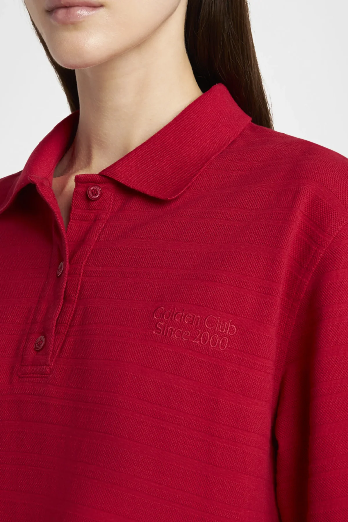 Golden Goose Medium Crop Polo - Haute Red - Image 4