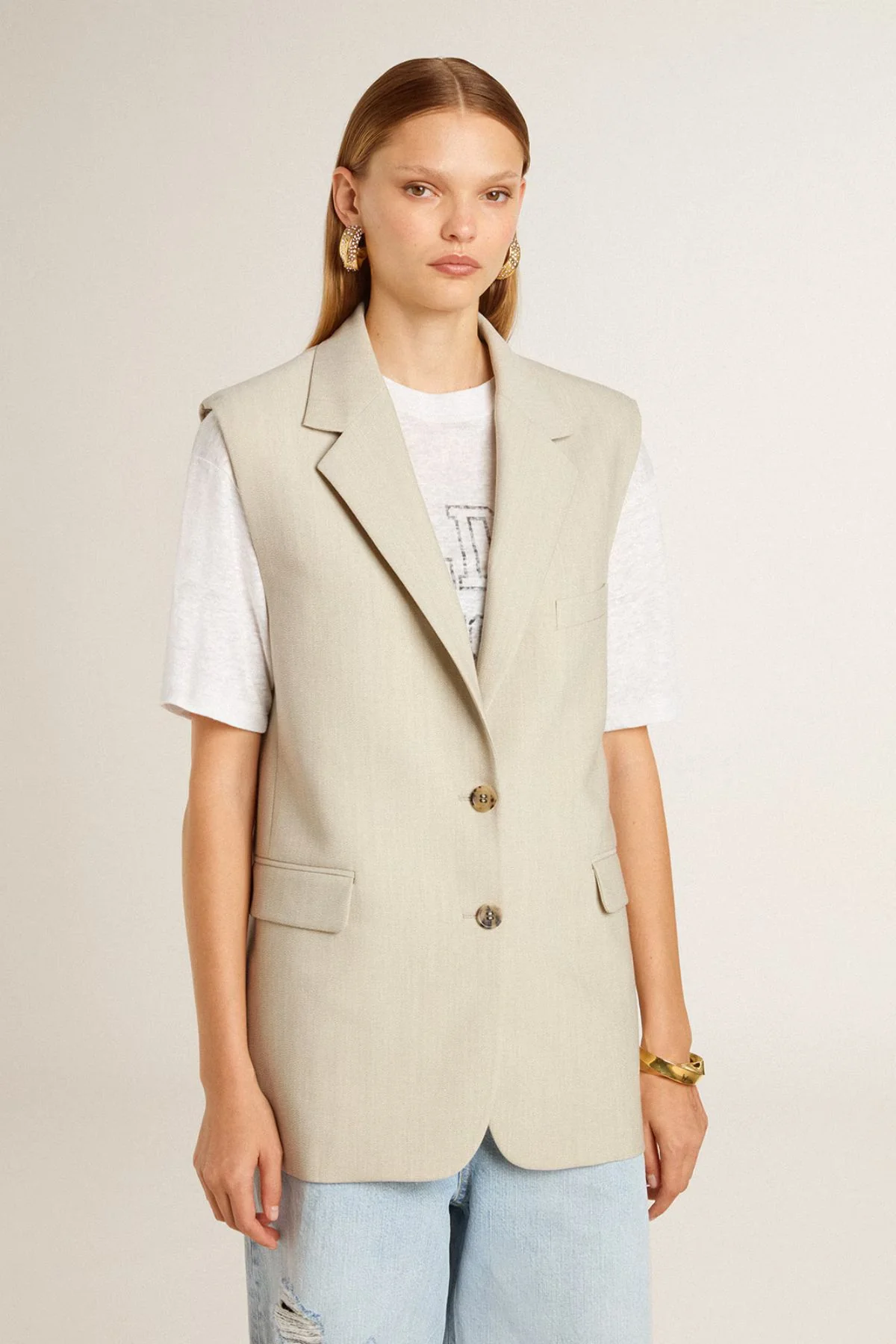 Golden Goose Nicole Vest - Pelican - Image 4