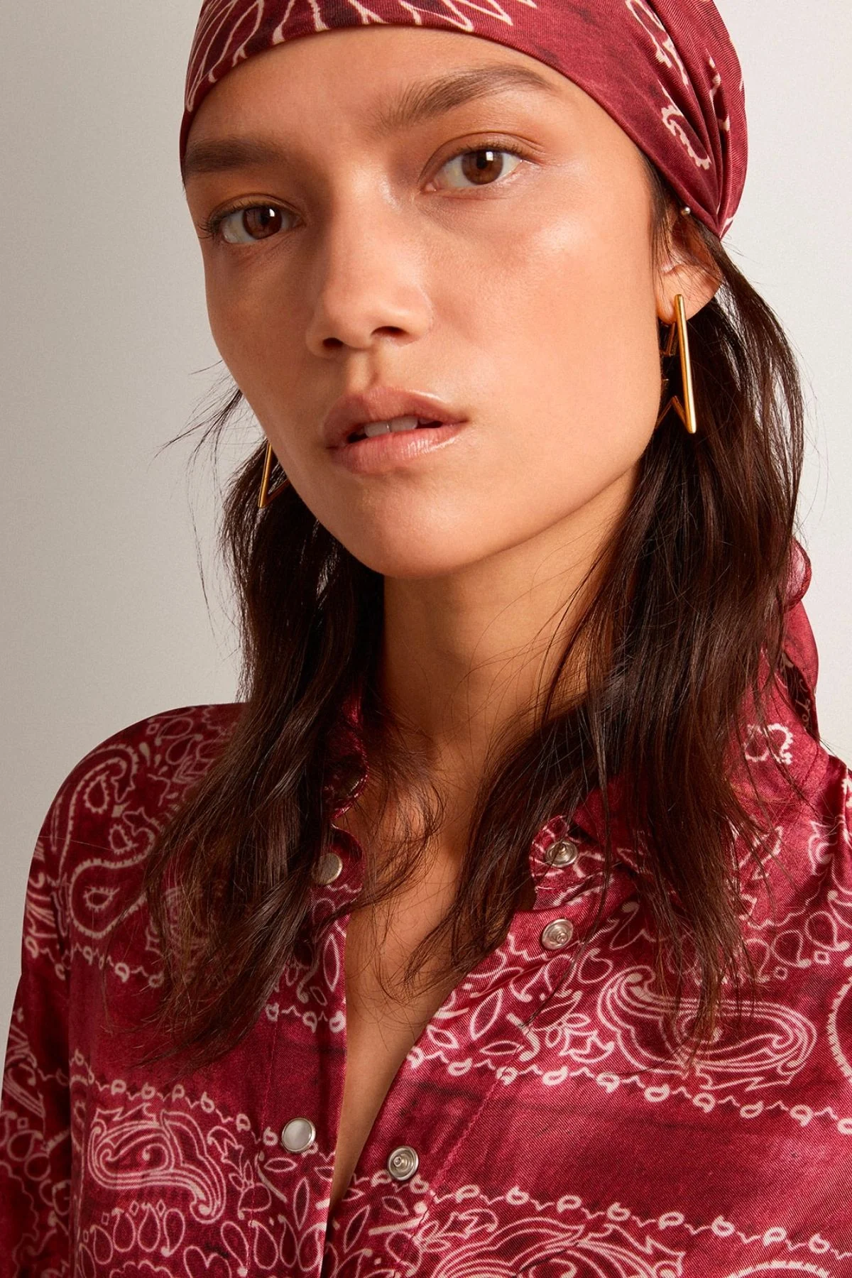 Golden Goose Paisley Print Shirtdress - Spiced Apple/ Off White - Image 5