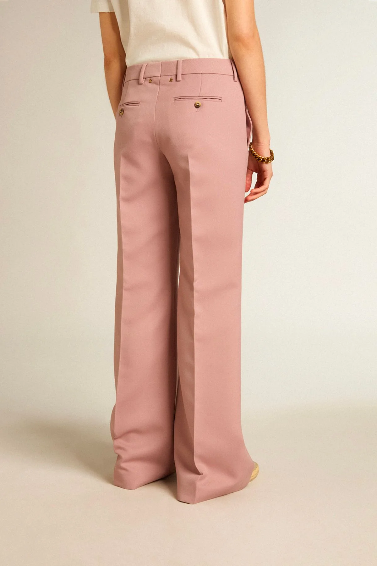 Golden Goose Wool Gabardine Flare Pants - Woodrose - Image 4