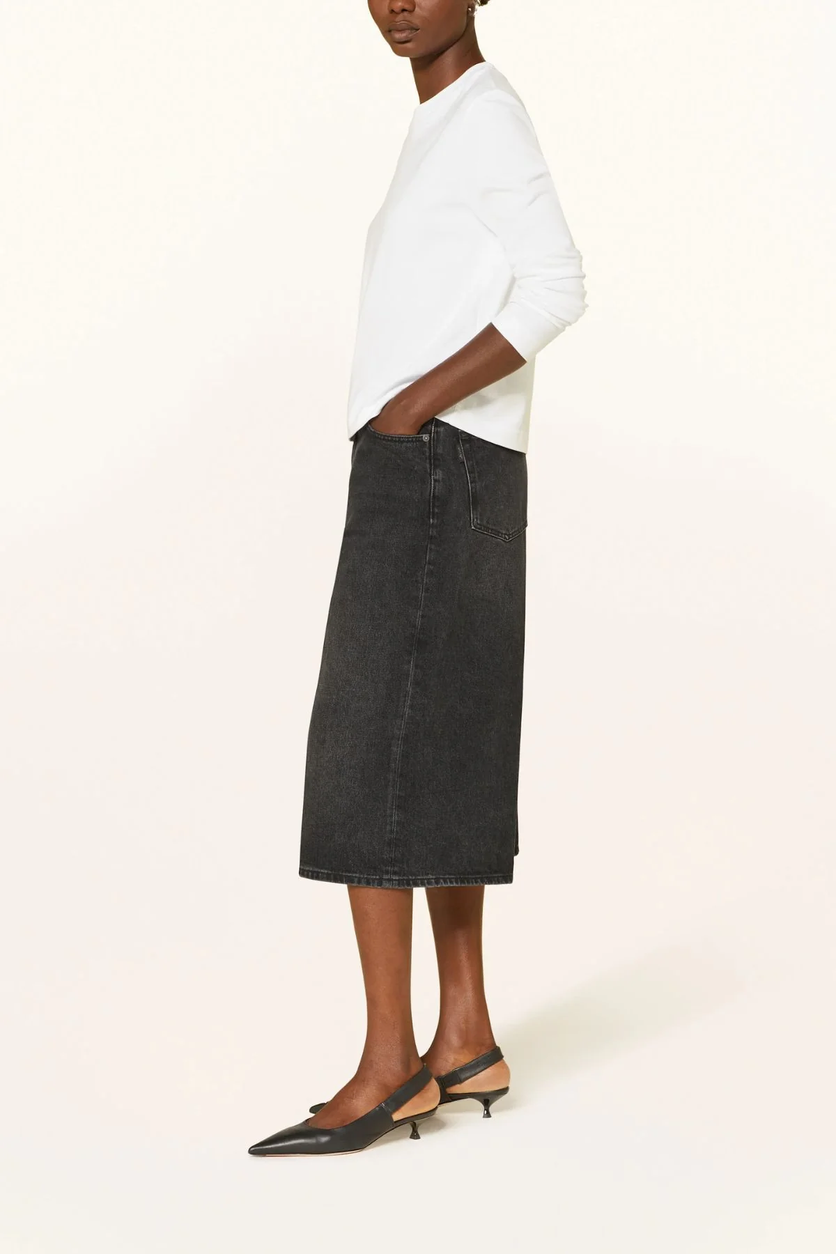 Haikure Belle Denim Culotte - Mid Black - Image 3