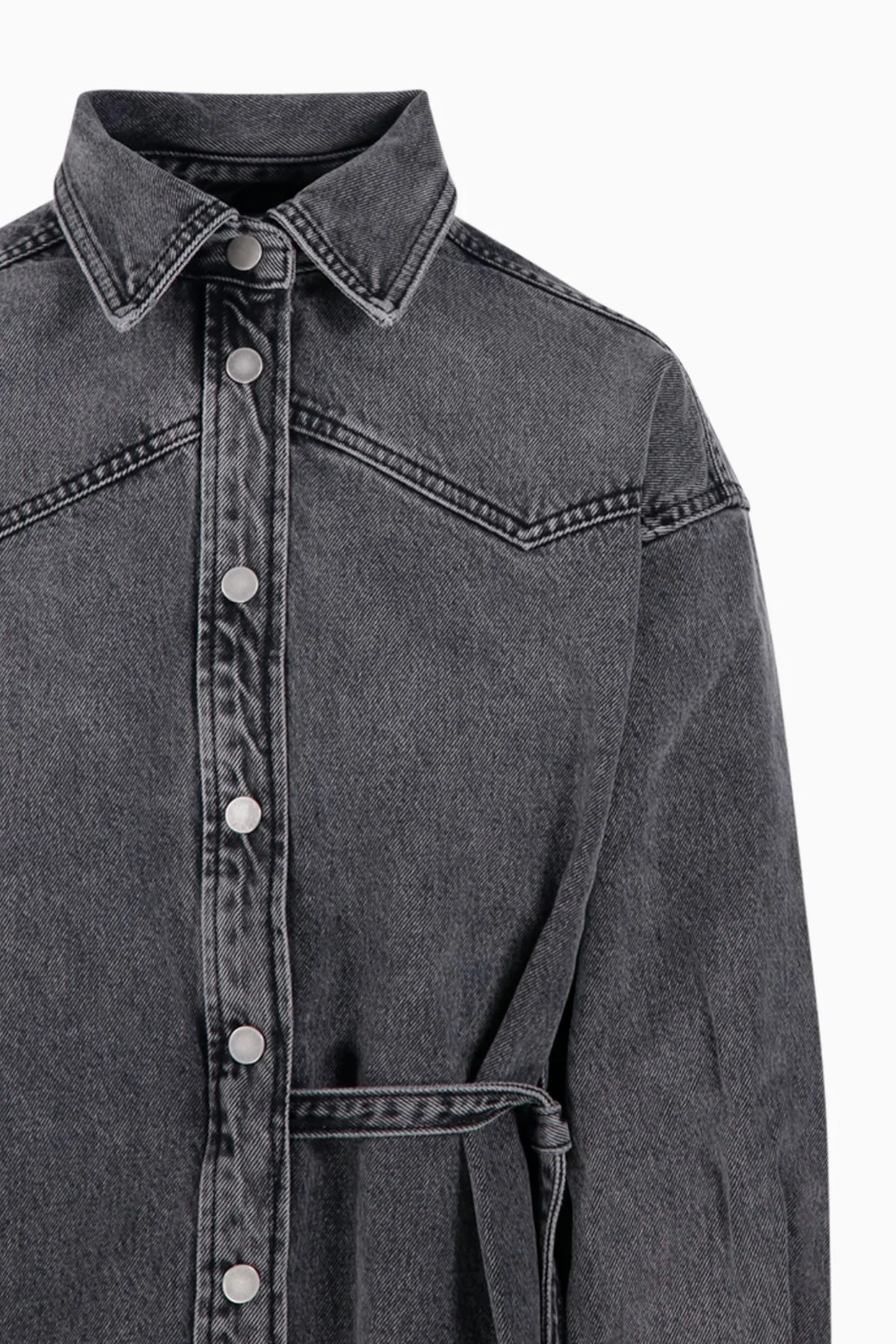 Haikure Belty Over Shirt - Flannel Grey - Image 2