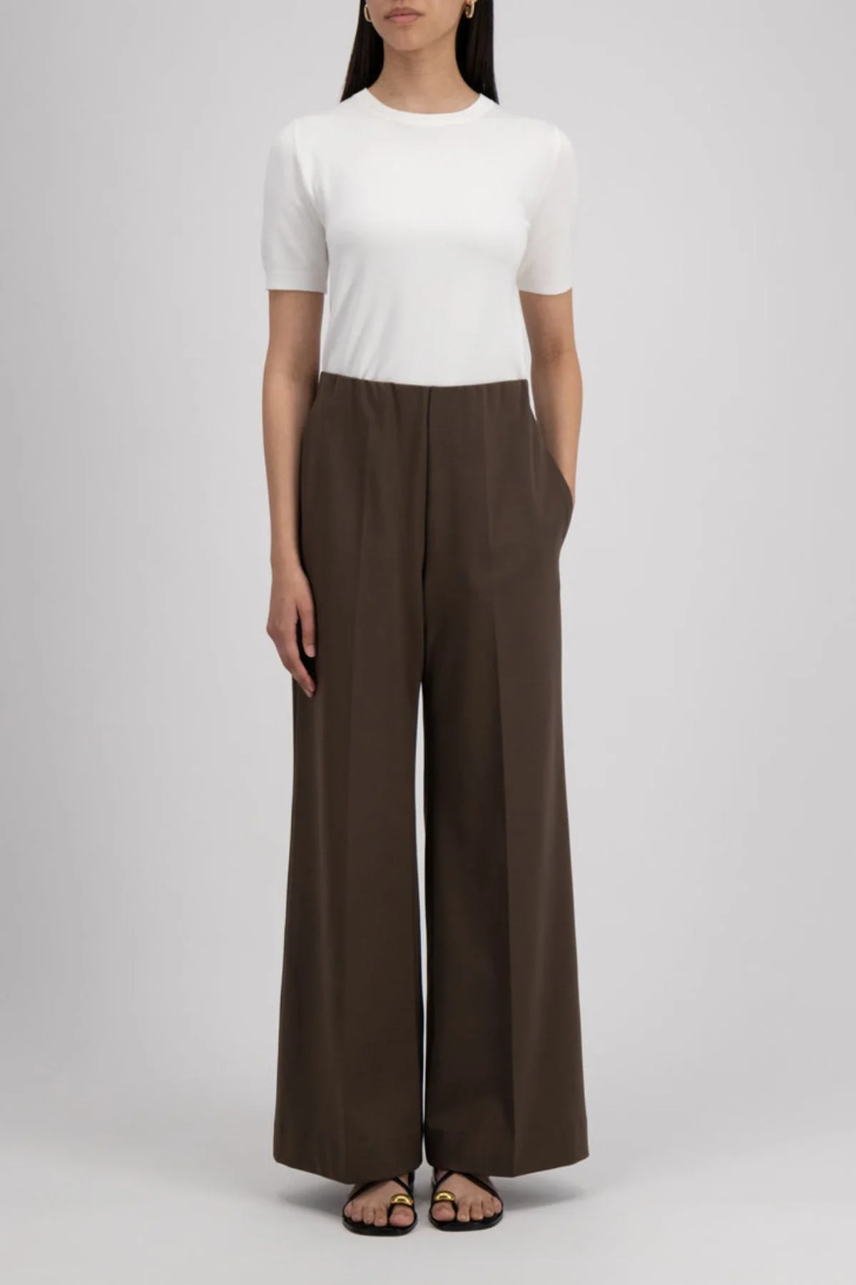 Harris Wharf Techno Viscose Trousers - Ebony Grey - Image 2