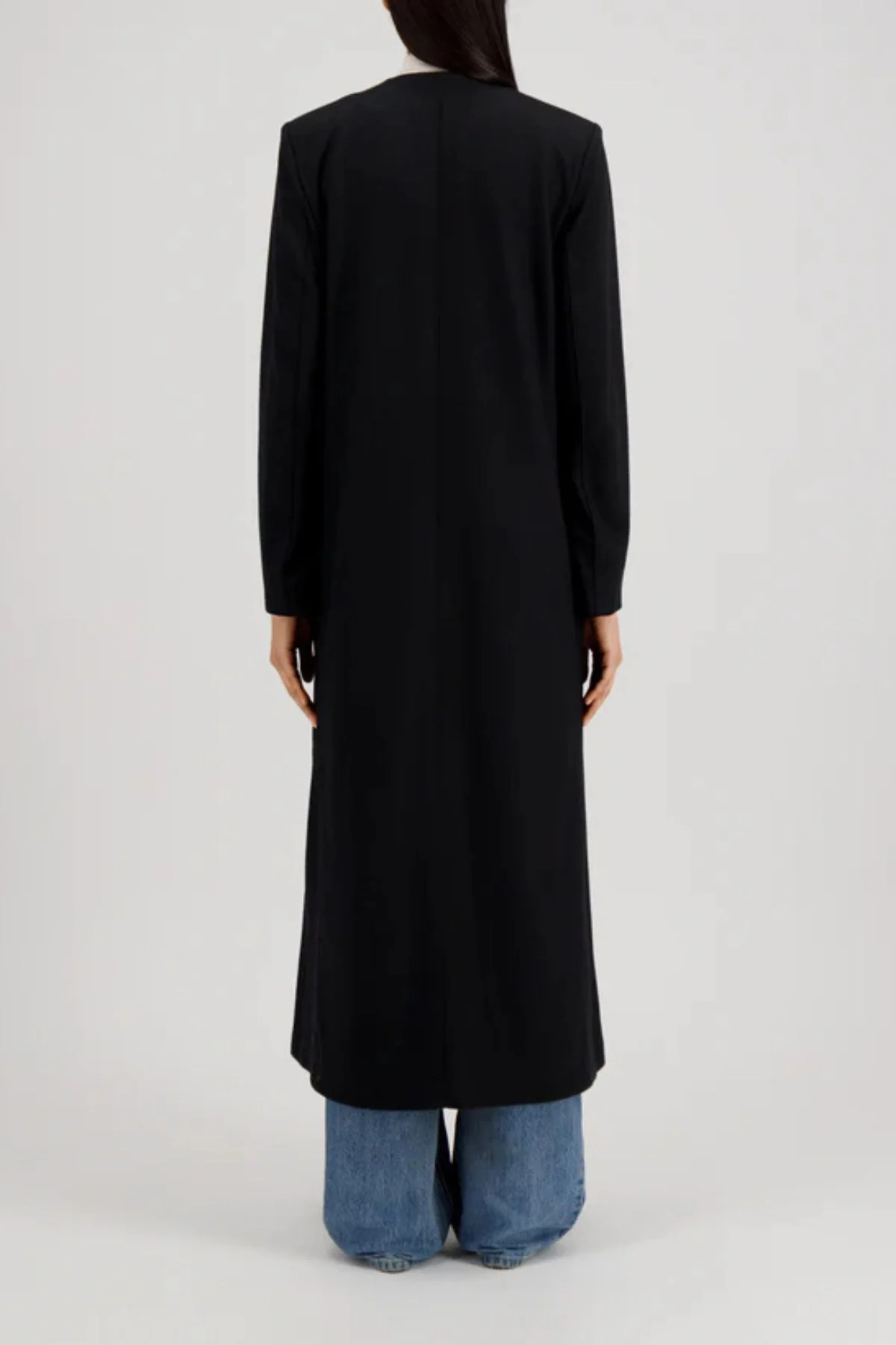 Harris Wharf Uncollared Coat - Black - Image 3