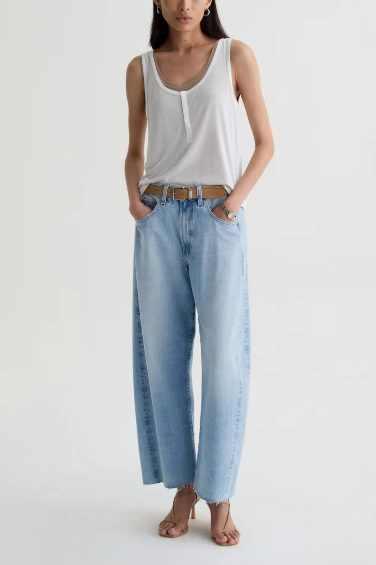 AG Denim Hattie Crop - Gesture - Image 7