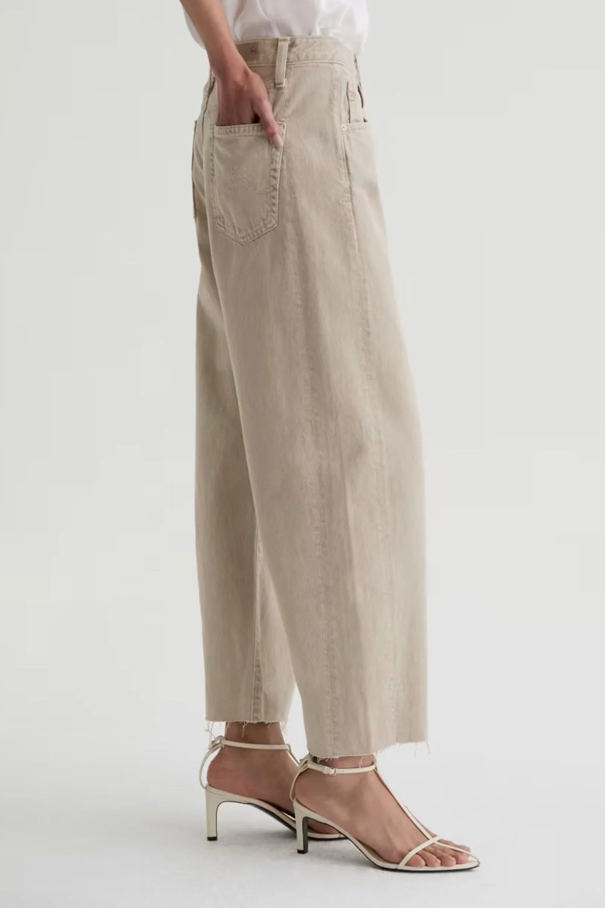 AG Denim Hattie Crop - Sulfur Light Taupe - Image 2