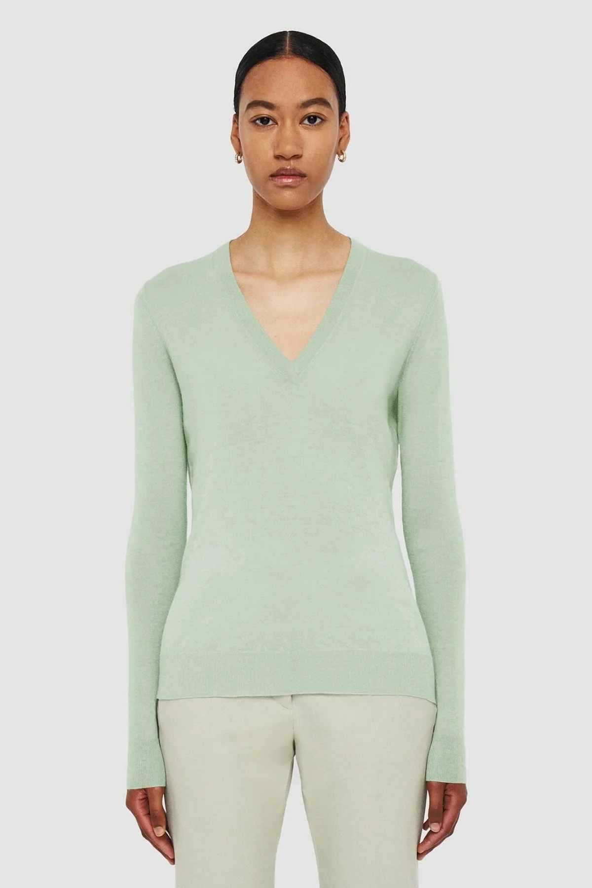 Joseph Cashair V-Neck Jumper - Matcha - Image 5