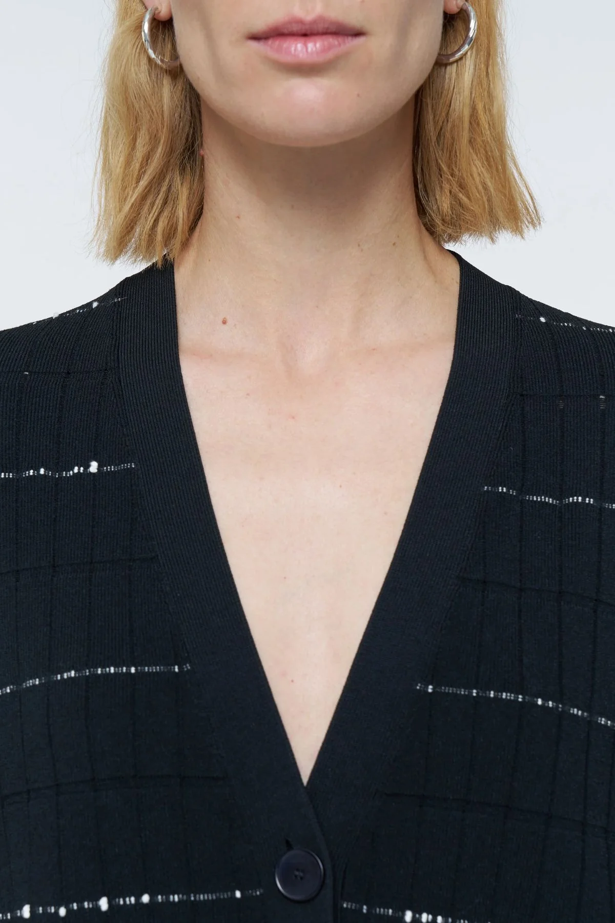 Joseph Fragmented Stripes Cardigan - Black Ivory - Image 4