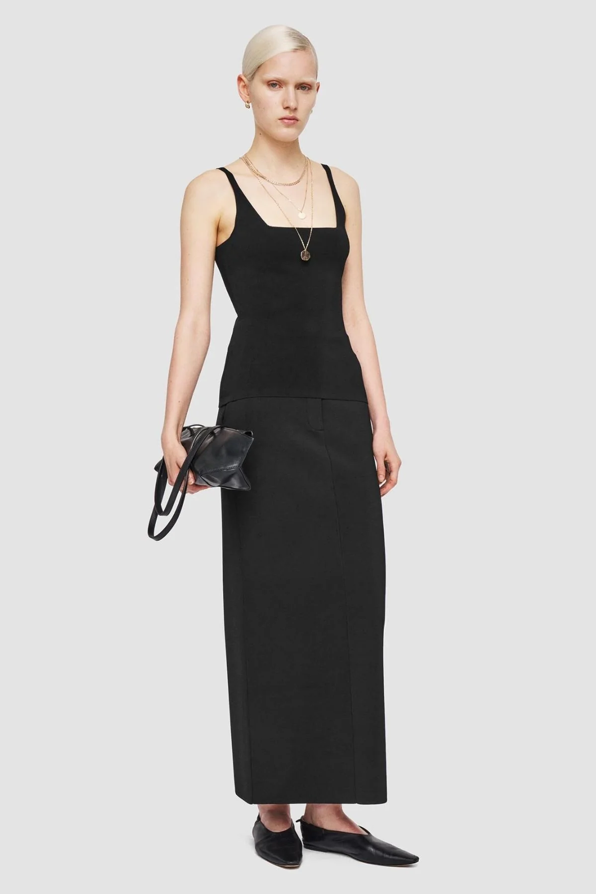Joseph Milano Knit Square Tank - Black - Image 2