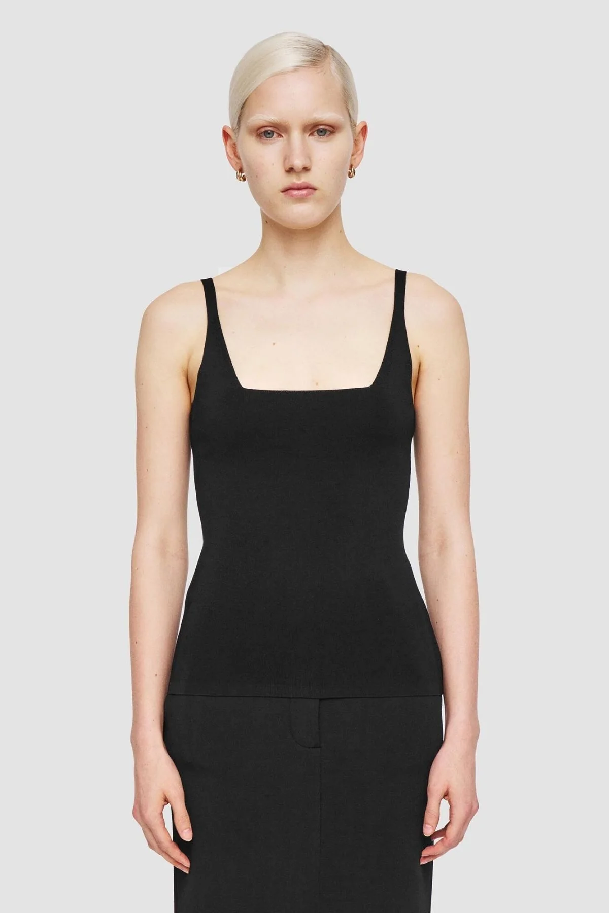 Joseph Milano Knit Square Tank - Black - Image 3