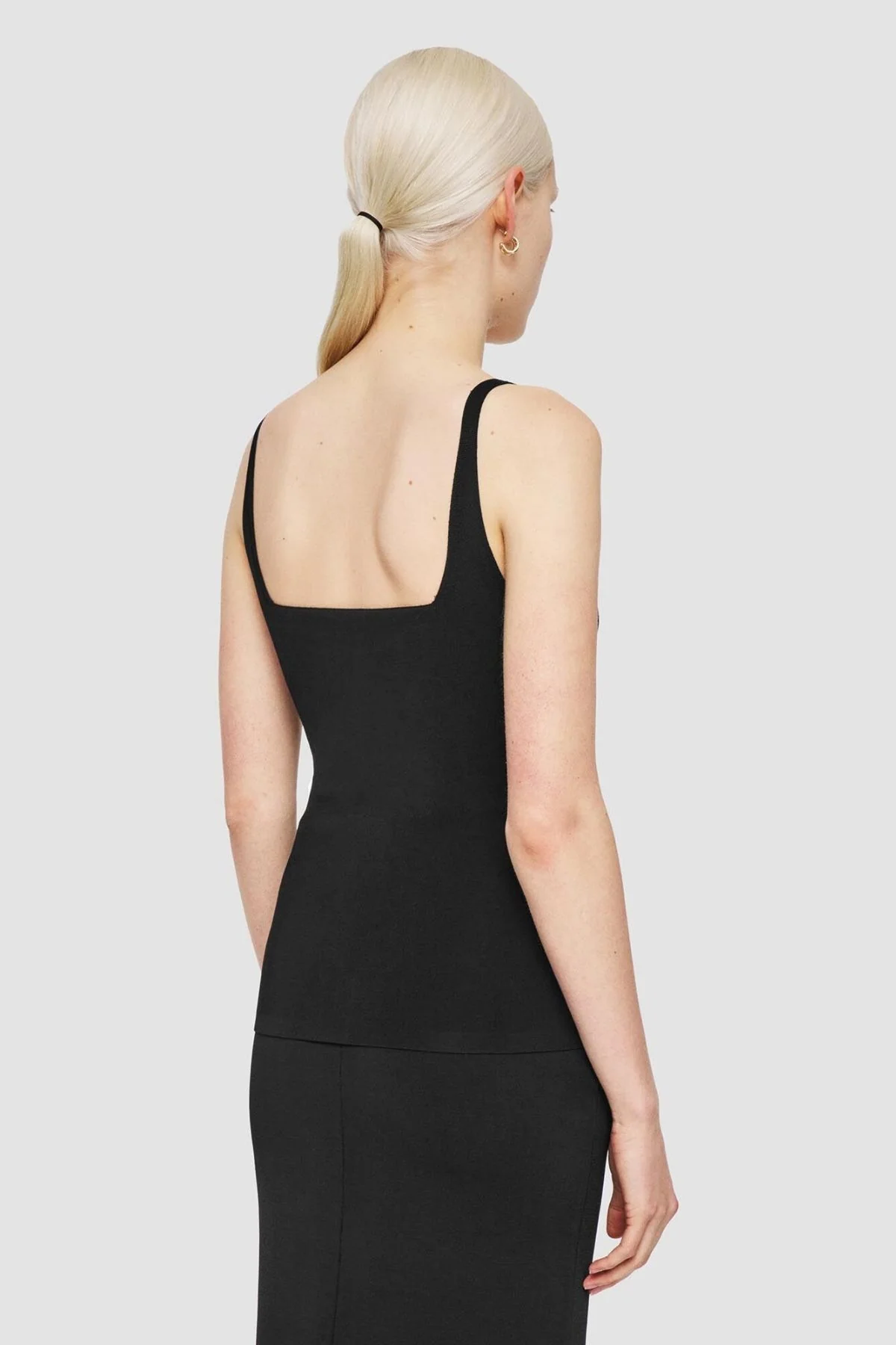 Joseph Milano Knit Square Tank - Black - Image 5