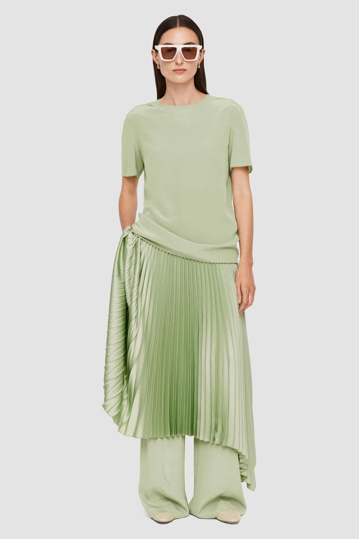 Joseph Rubin Silk Blouse - Matcha - Image 2