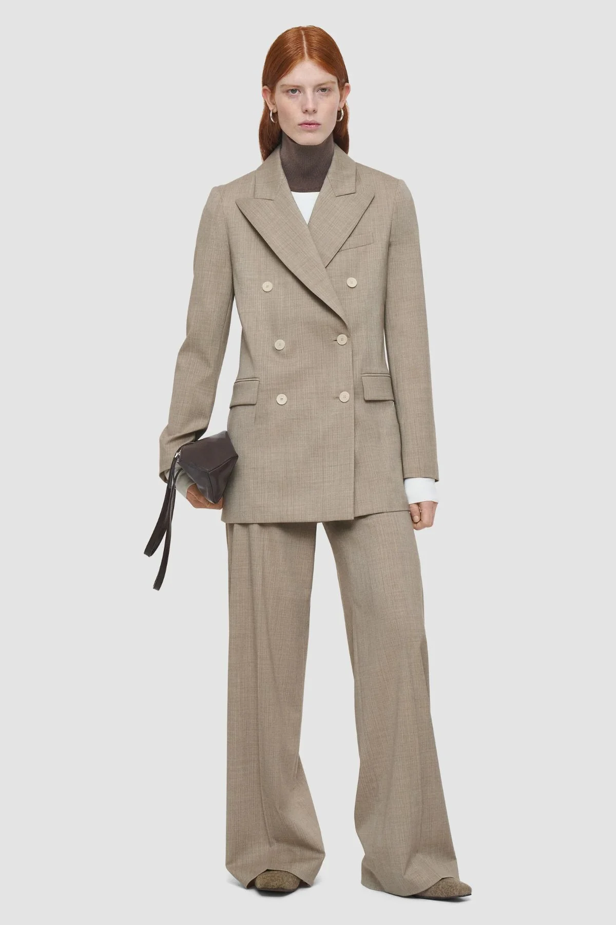 Joseph Valery Melange Stripes Blazer - Affogatto - Image 2