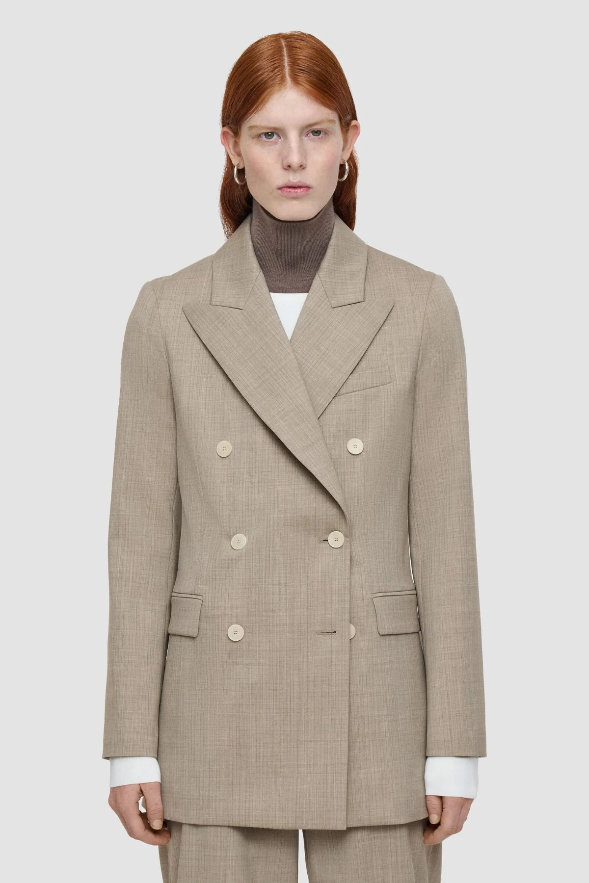 Joseph Valery Melange Stripes Blazer - Affogatto - Image 4