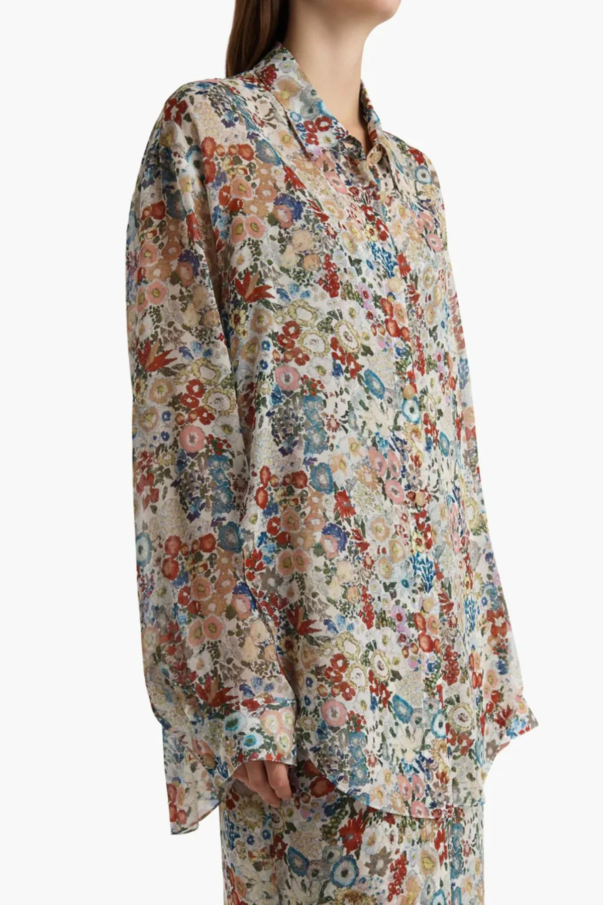 KHAITE Goya Shirt - Cream Multi - Image 3