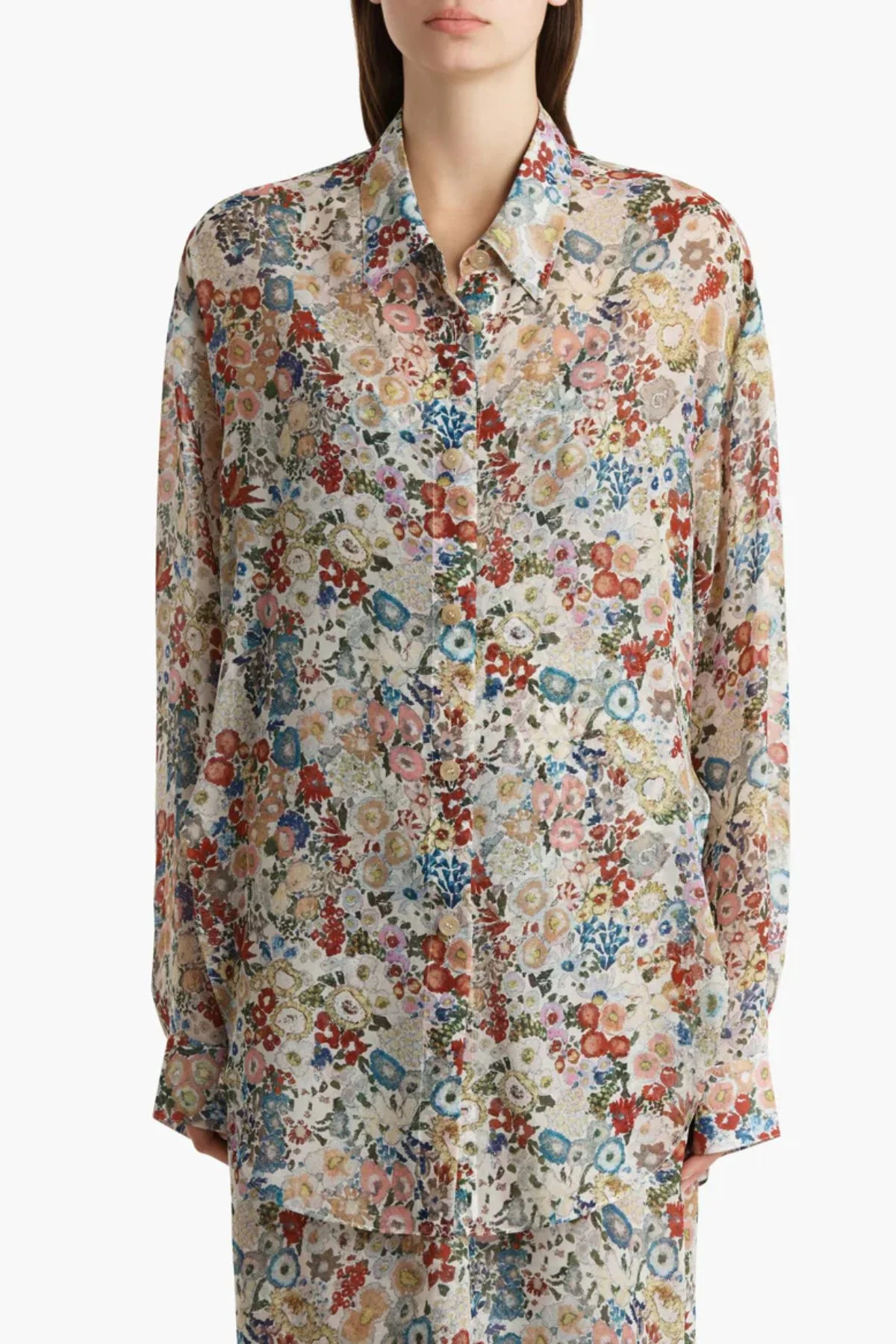 KHAITE Goya Shirt - Cream Multi - Image 5