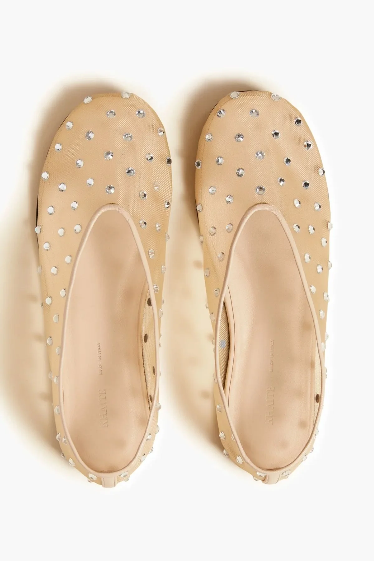 KHAITE Marcy Crystal Flat - Beige Mesh - Image 3