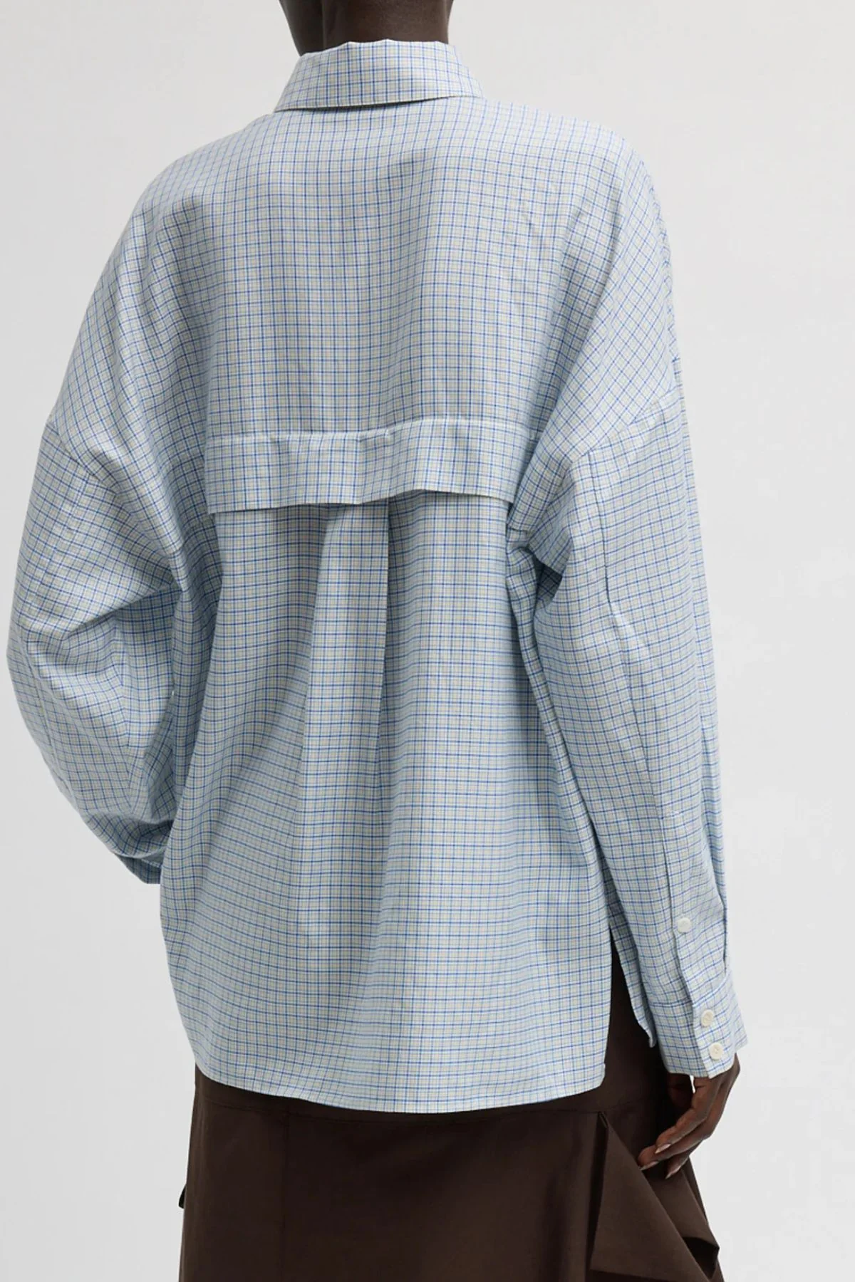 Tibi Linus Check Oversized Shirt - Blue Multi - Image 3
