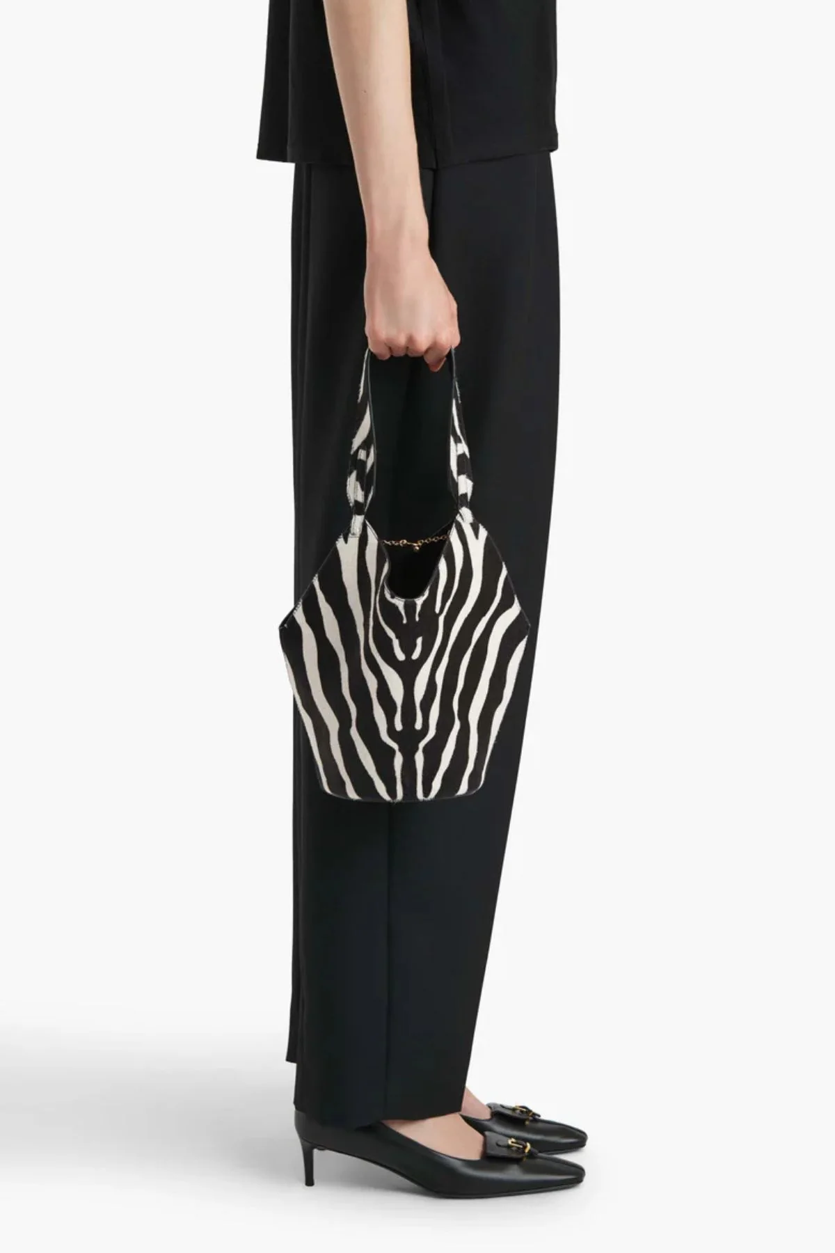 KHAITE Lotus Mini Tote - Black/ White - Image 3