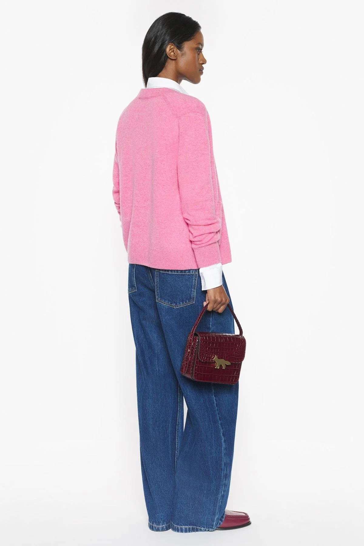 Maison Kitsuné Baby Fox Boxy Cardigan - Pale Rose - Image 3