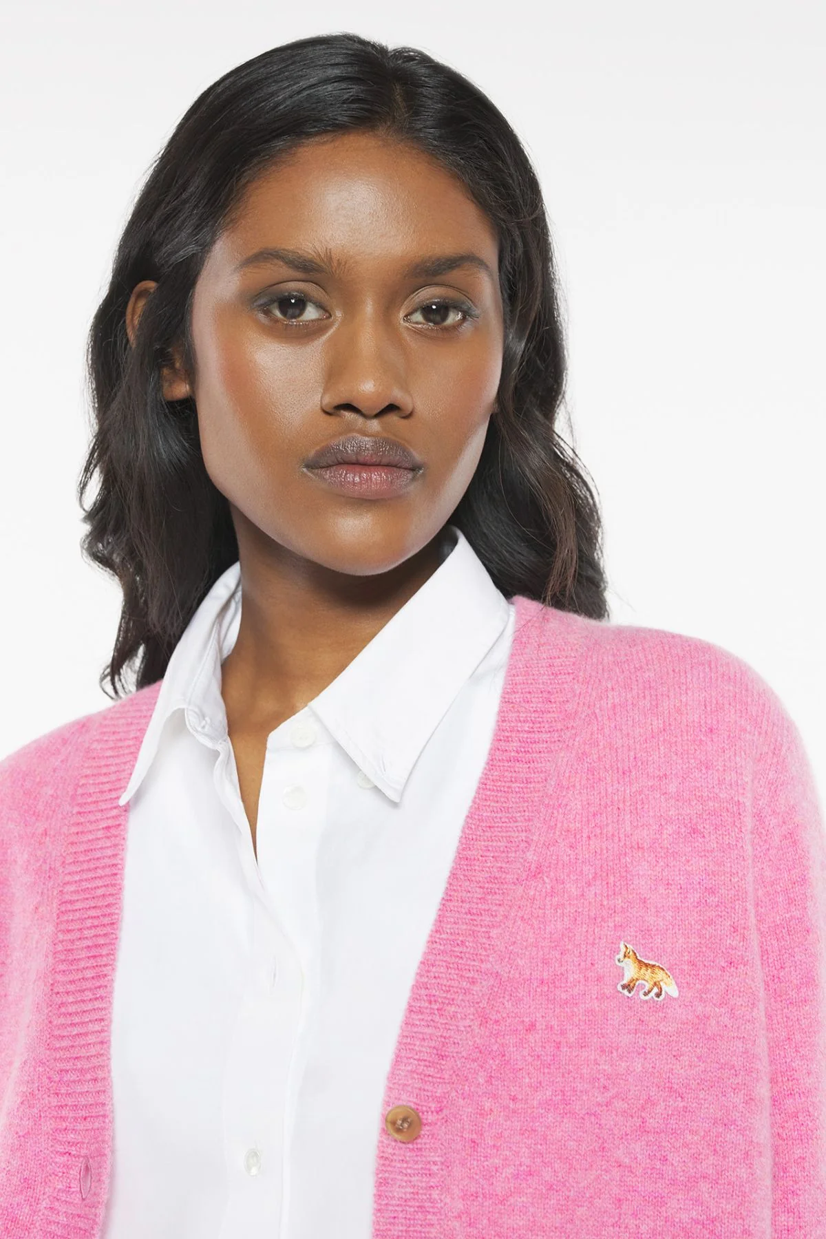 Maison Kitsuné Baby Fox Boxy Cardigan - Pale Rose - Image 4