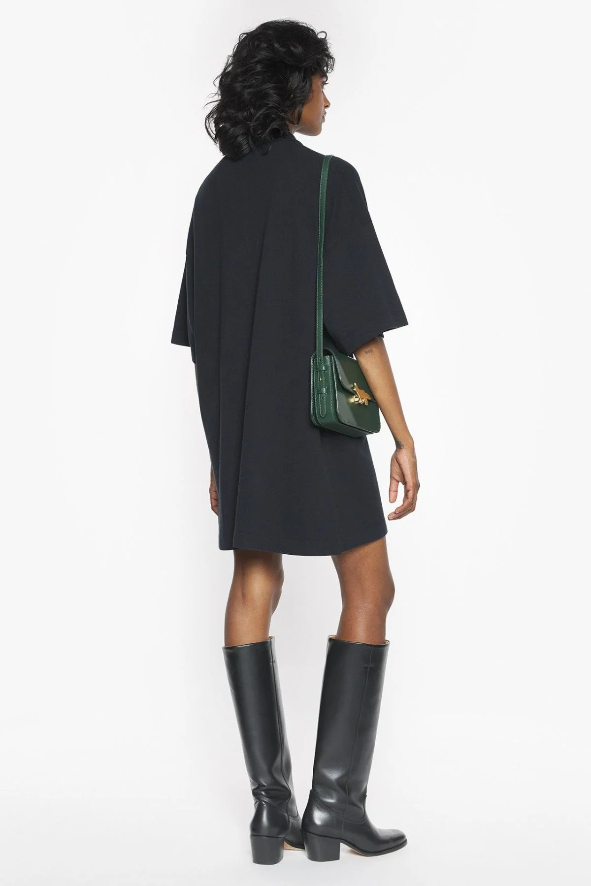 Maison Kitsuné Baby Fox Oversized Polo Dress - Black - Image 3
