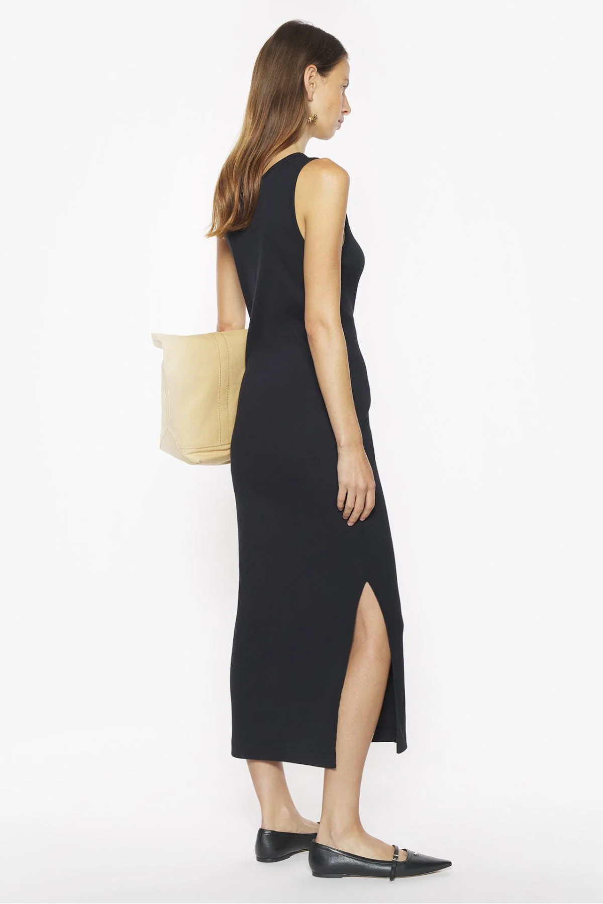 Maison Kitsuné Baby Fox Ribbed Tank Dress - Black - Image 4