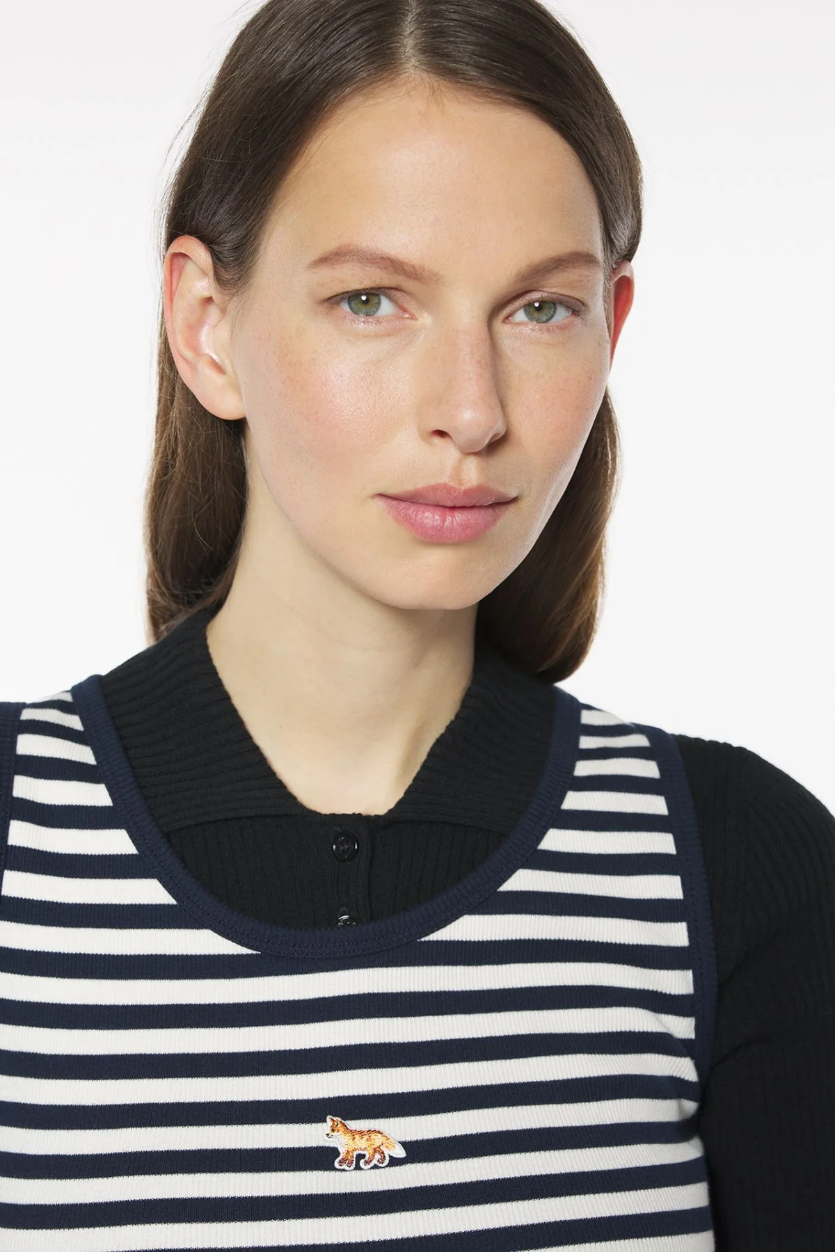 Maison Kitsuné Baby Fox Striped Tank - Dark Navy - Image 3