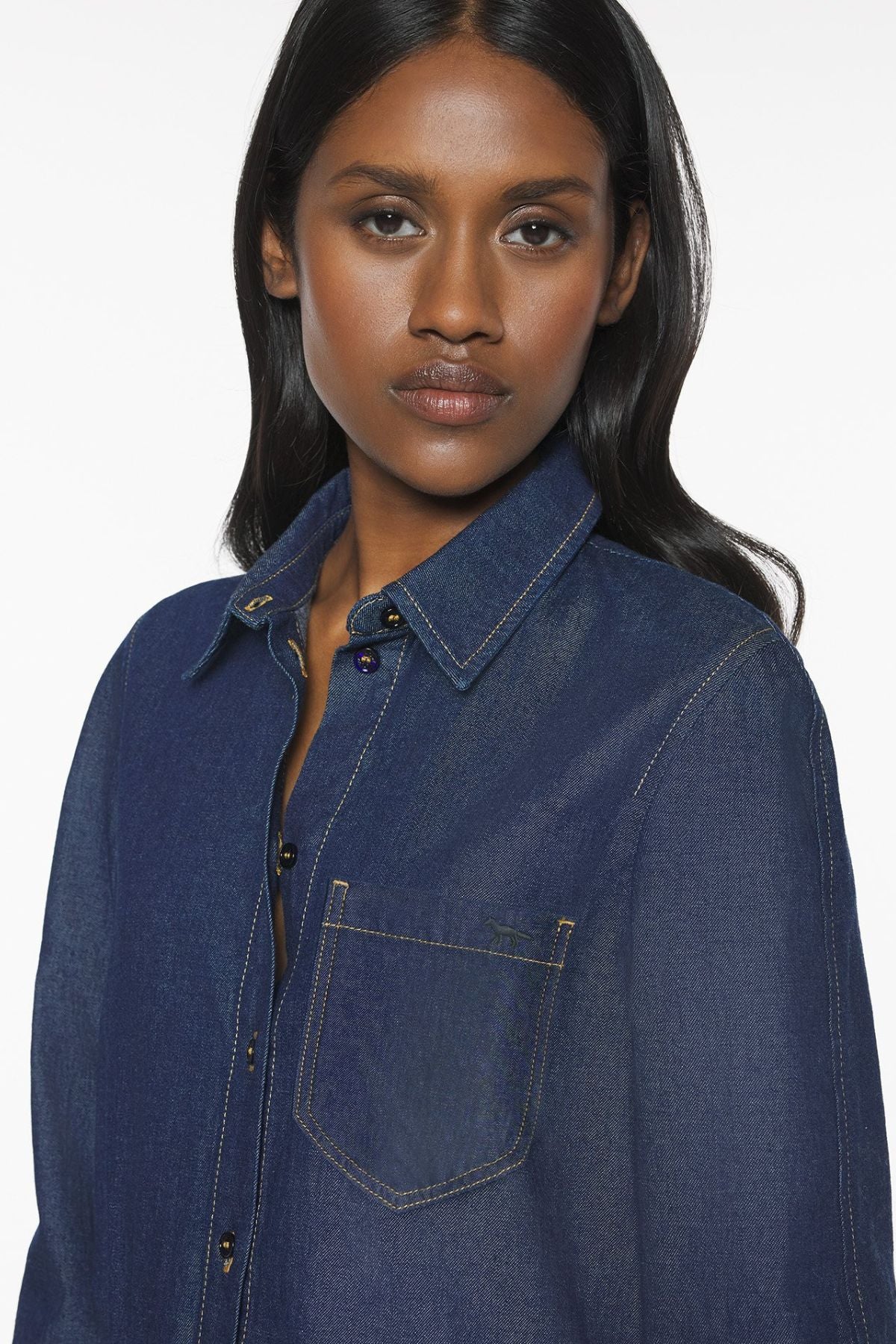 Maison Kitsuné Designed Back Shirt - Indigo - Image 4