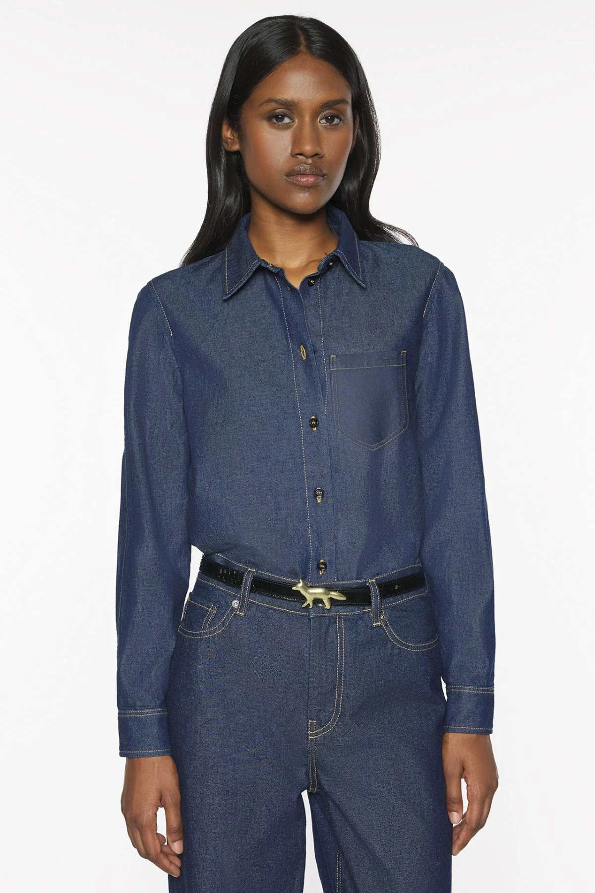 Maison Kitsuné Designed Back Shirt - Indigo - Image 5