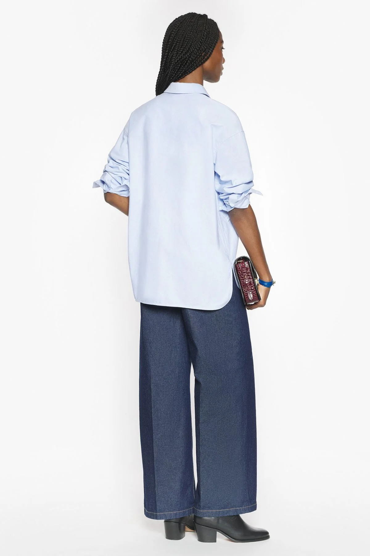 Maison Kitsuné Lady Fox Casual Shirt - Steel Blue - Image 3