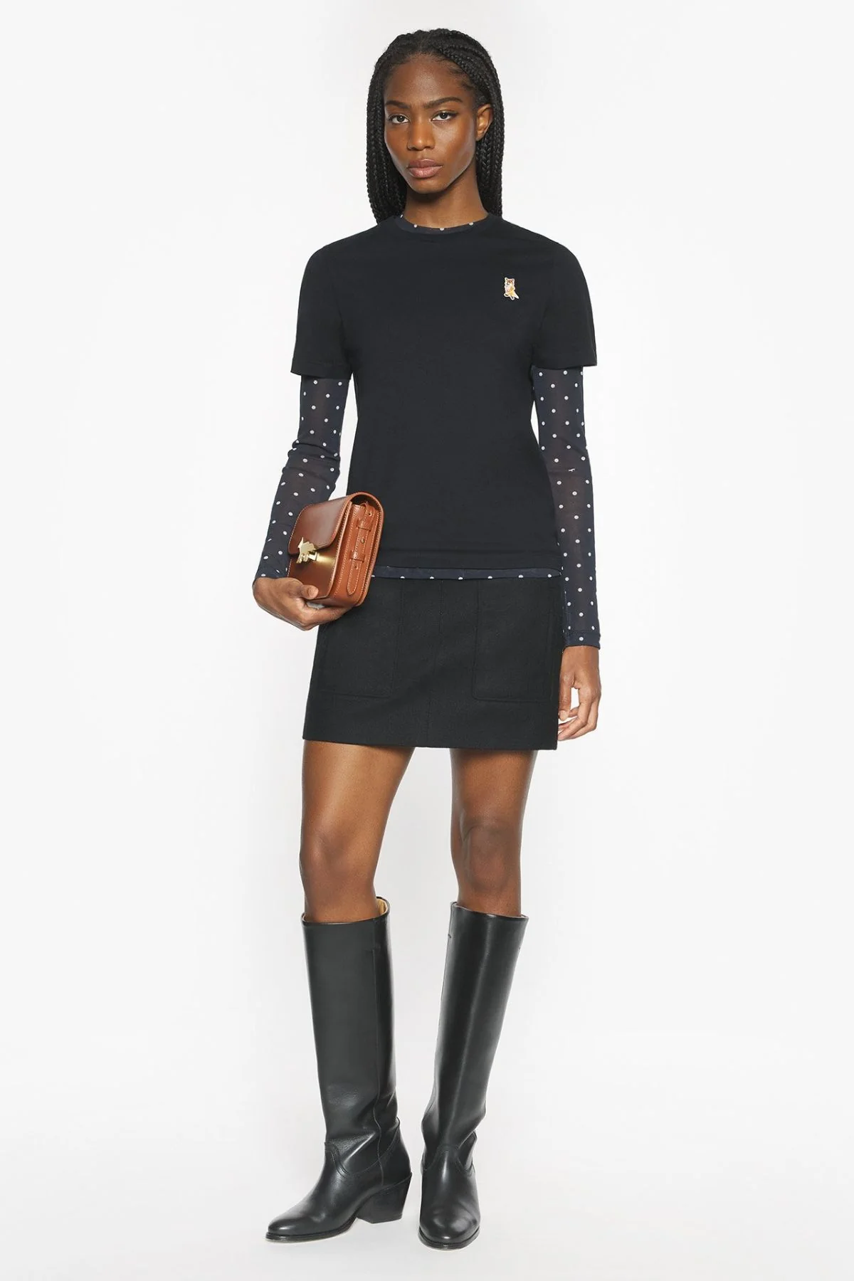 Maison Kitsuné Lady Fox Regular T-Shirt - Black - Image 2