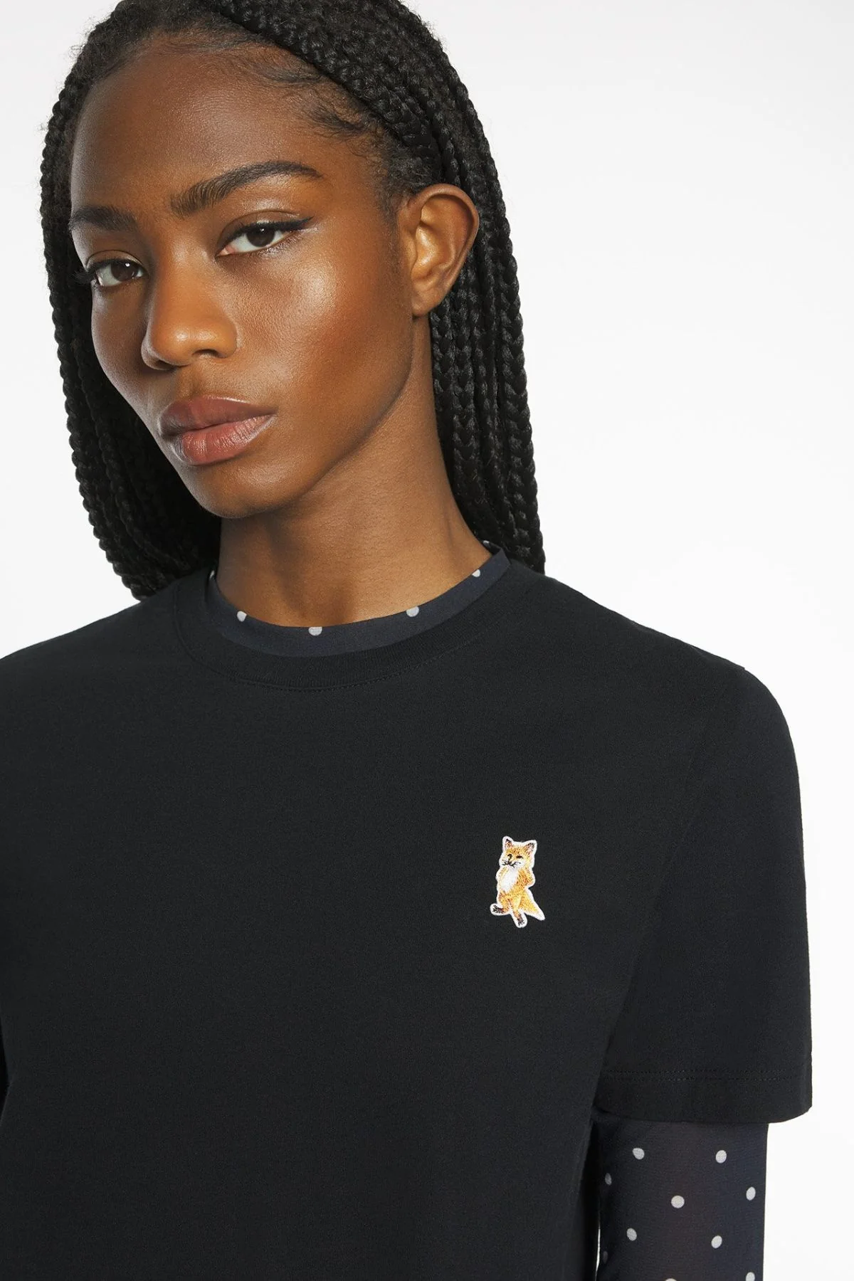 Maison Kitsuné Lady Fox Regular T-Shirt - Black - Image 3