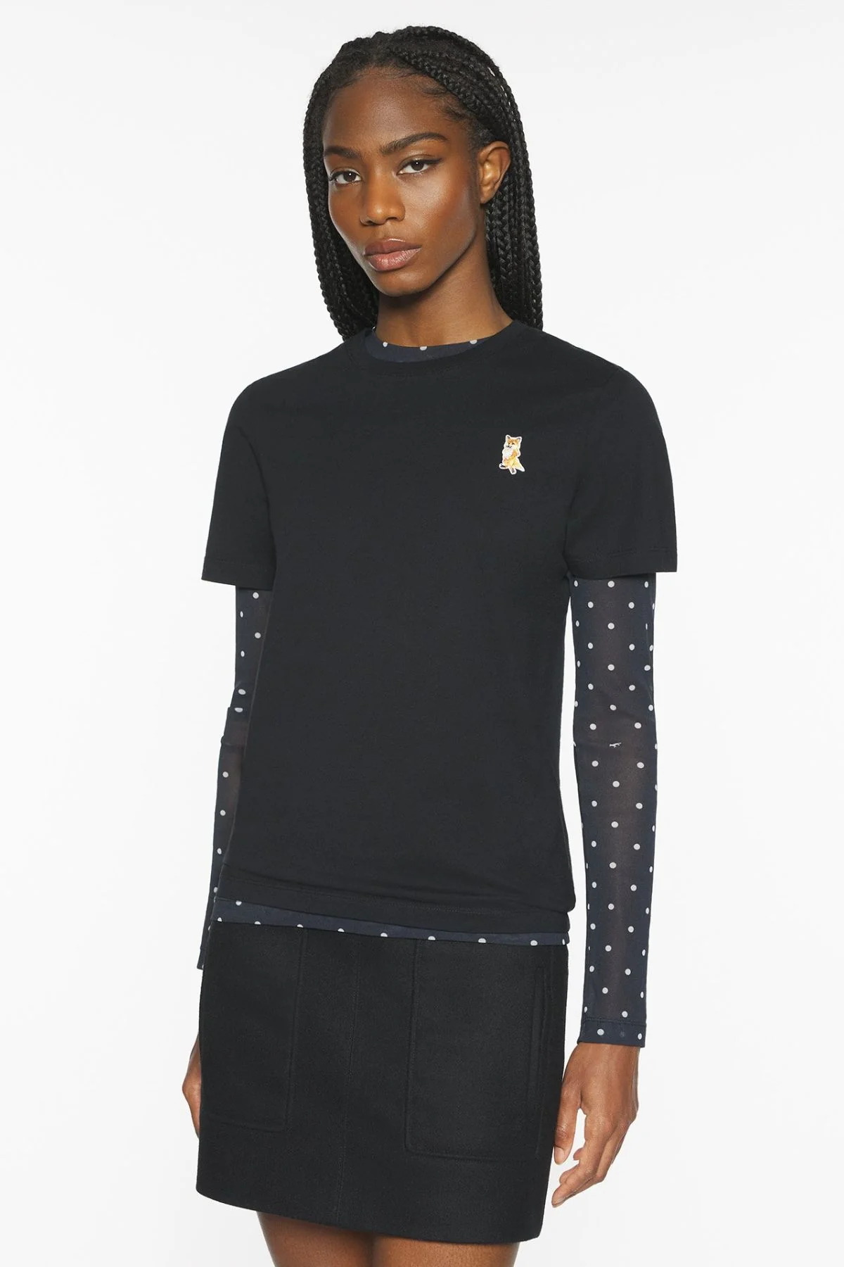 Maison Kitsuné Lady Fox Regular T-Shirt - Black - Image 4