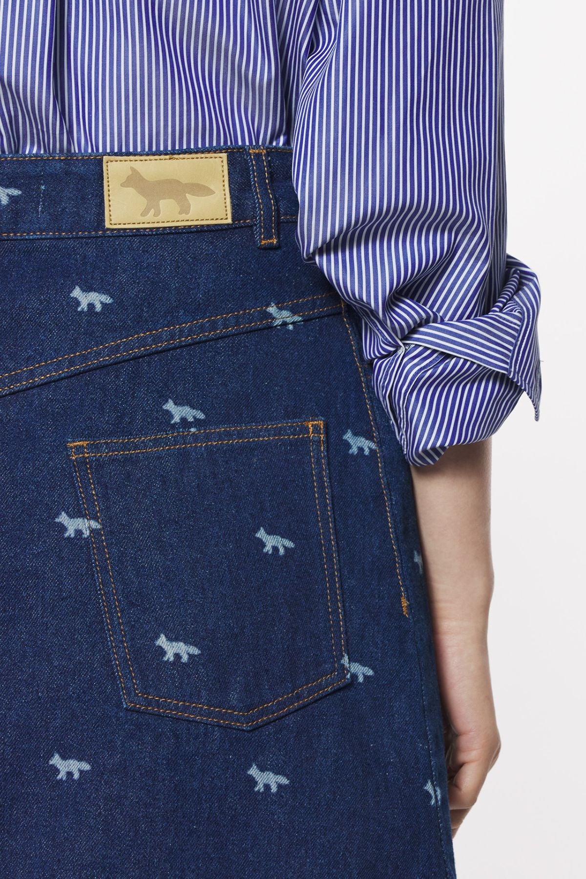 Maison Kitsuné Mini Denim Skirt - Dark Laser - Image 3