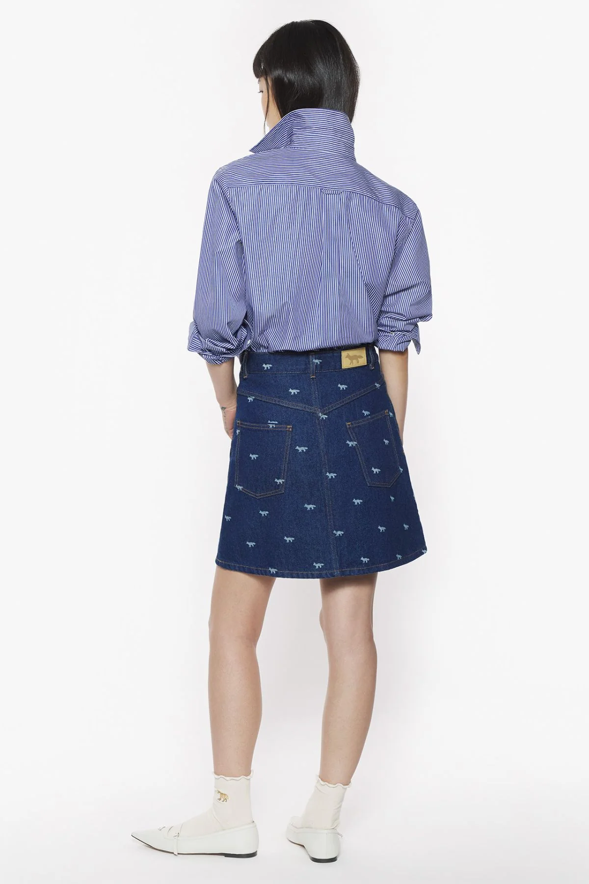 Maison Kitsuné Mini Denim Skirt - Dark Laser - Image 5
