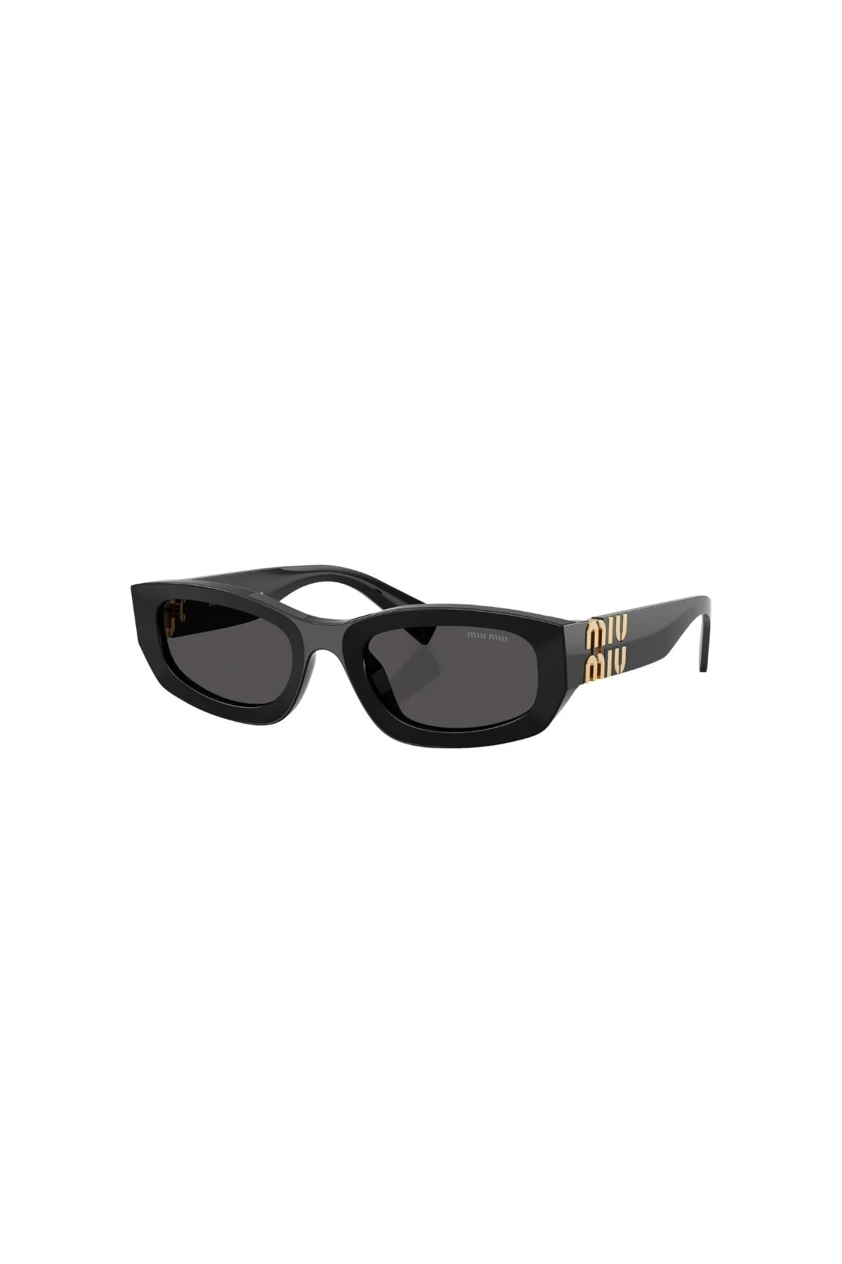 Miu Miu Irregular Sunglasses - Black/ Dark Grey - Image 2