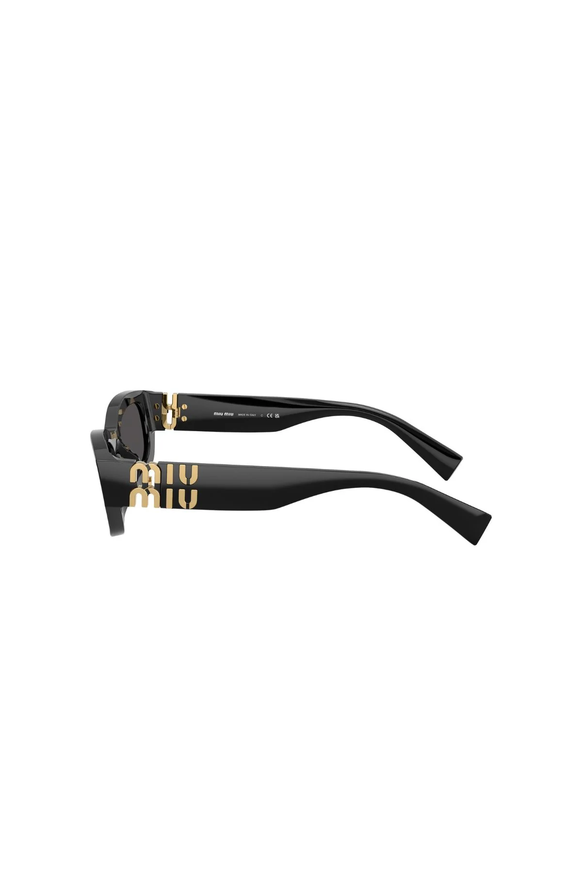 Miu Miu Irregular Sunglasses - Black/ Dark Grey - Image 3