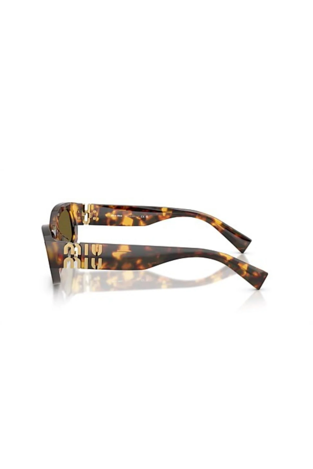 Miu Miu Irregular Sunglasses - Havana Honey/ Dark Brown - Image 2