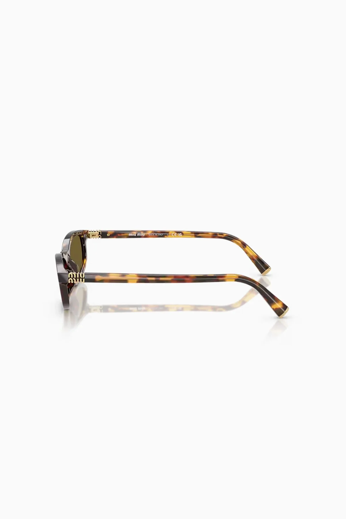 Miu Miu Irregular Sunglasses - Honey Havana/ Dark Brown - Image 2