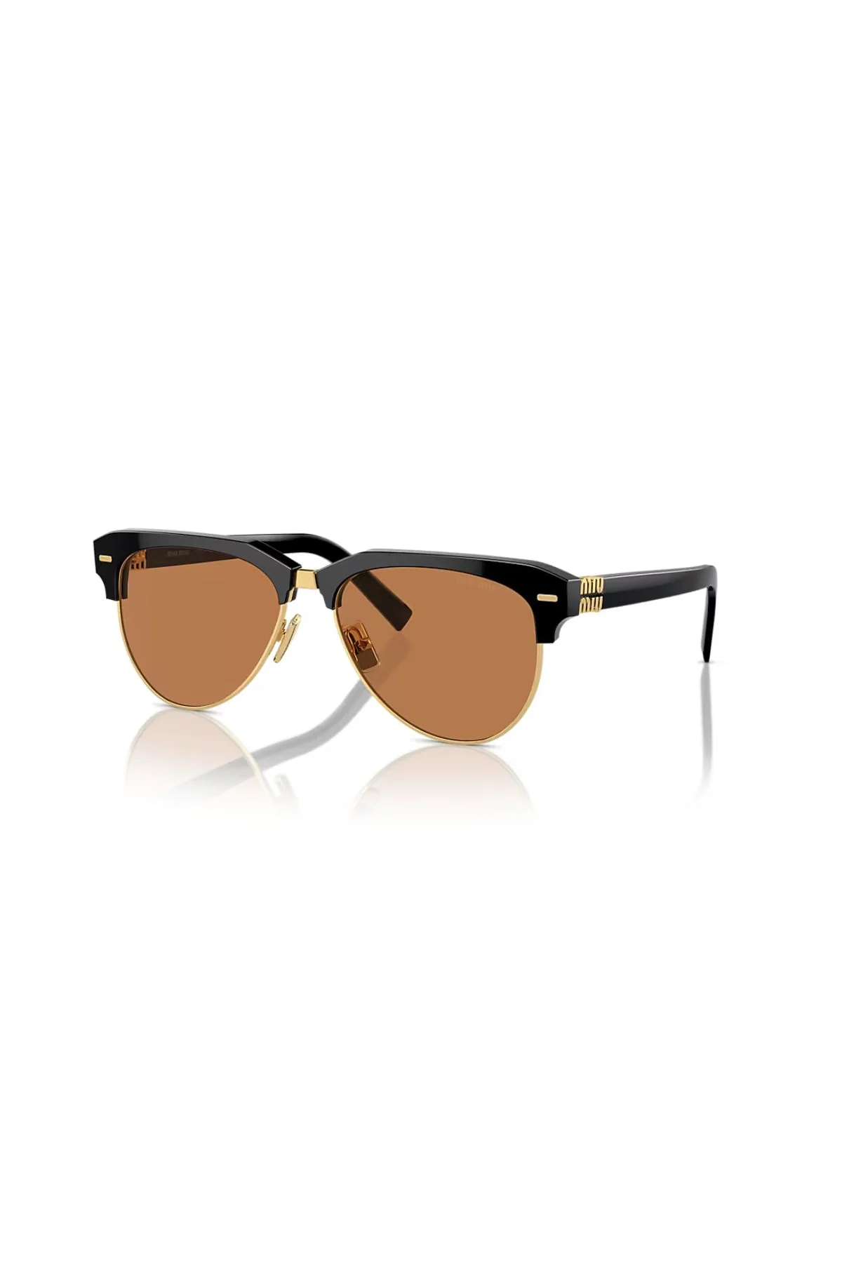 Miu Miu Pilot Sunglasses - Black/ Brown - Image 2