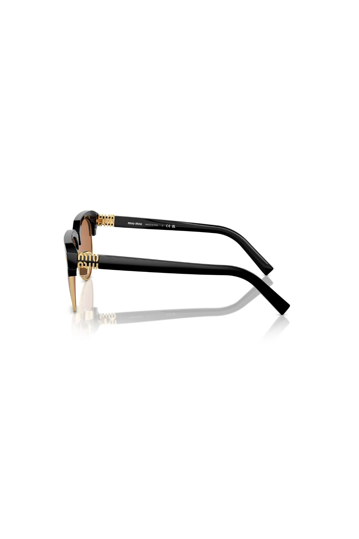 Miu Miu Pilot Sunglasses - Black/ Brown - Image 3