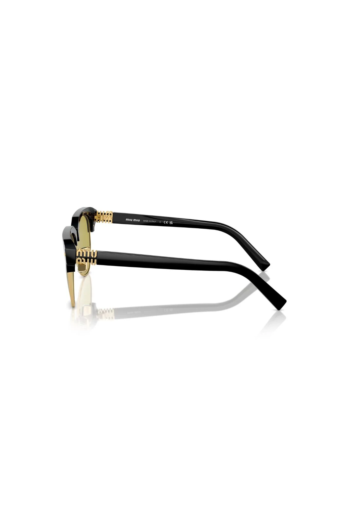 Miu Miu Pilot Sunglasses - Black/ Green - Image 3